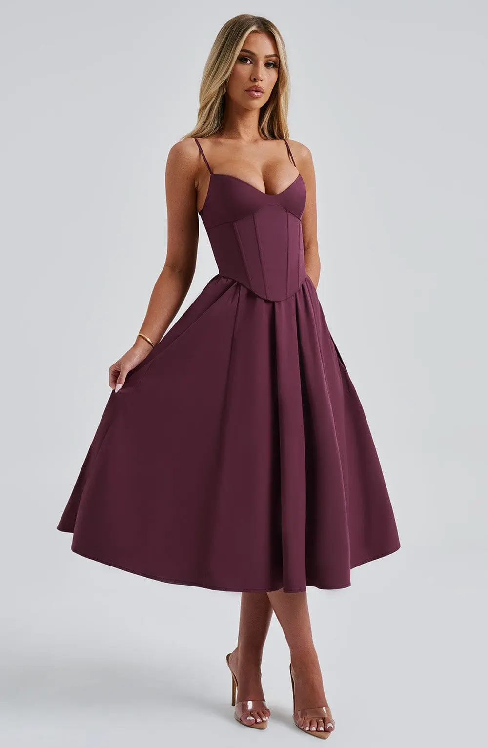 Mariella Midi Dress - Cherry Lacquer - Image 3