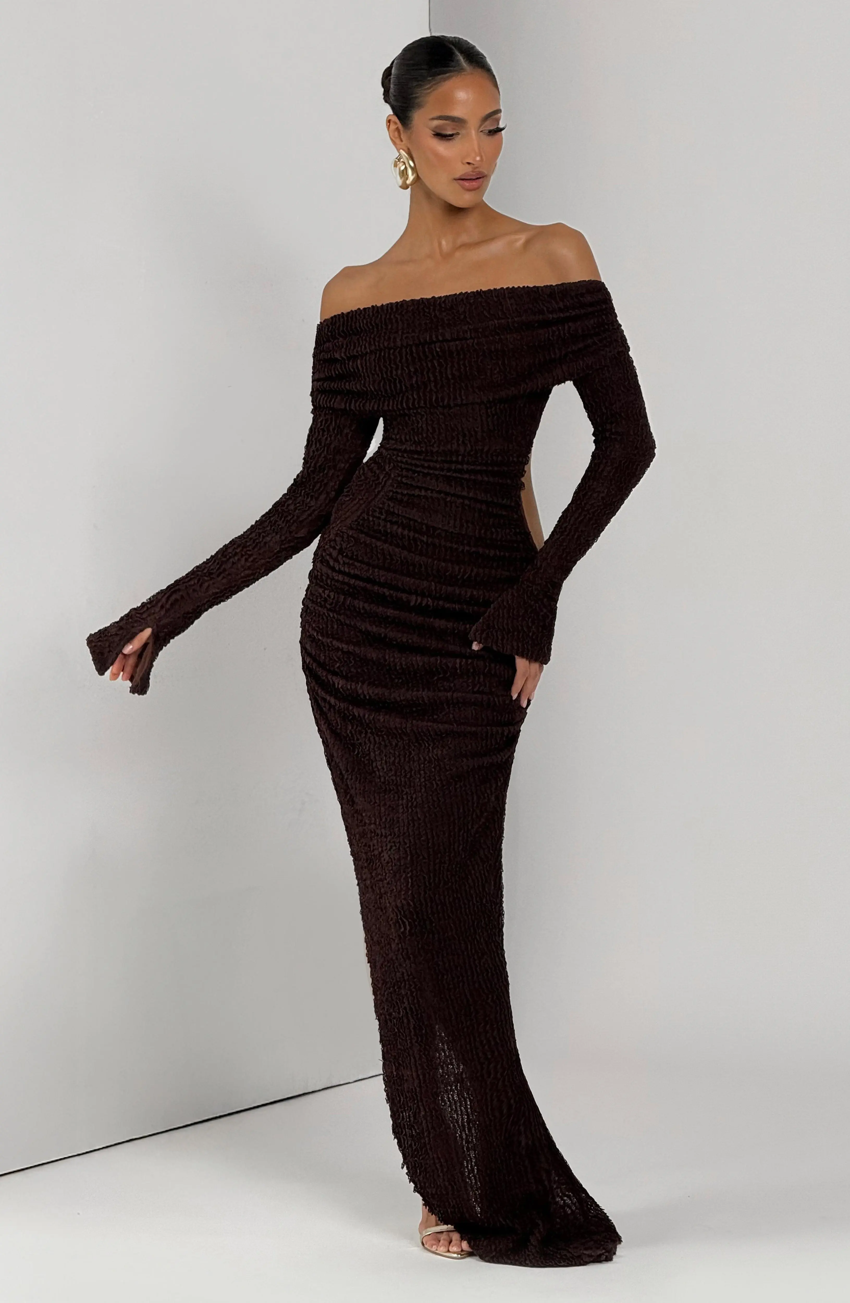 Adelphia Midi Dress - Plum Brown - Image 9