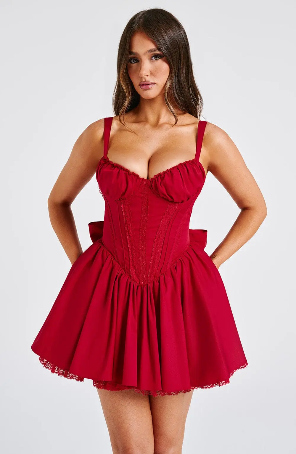 Josie Mini Dress - Red - Image 8