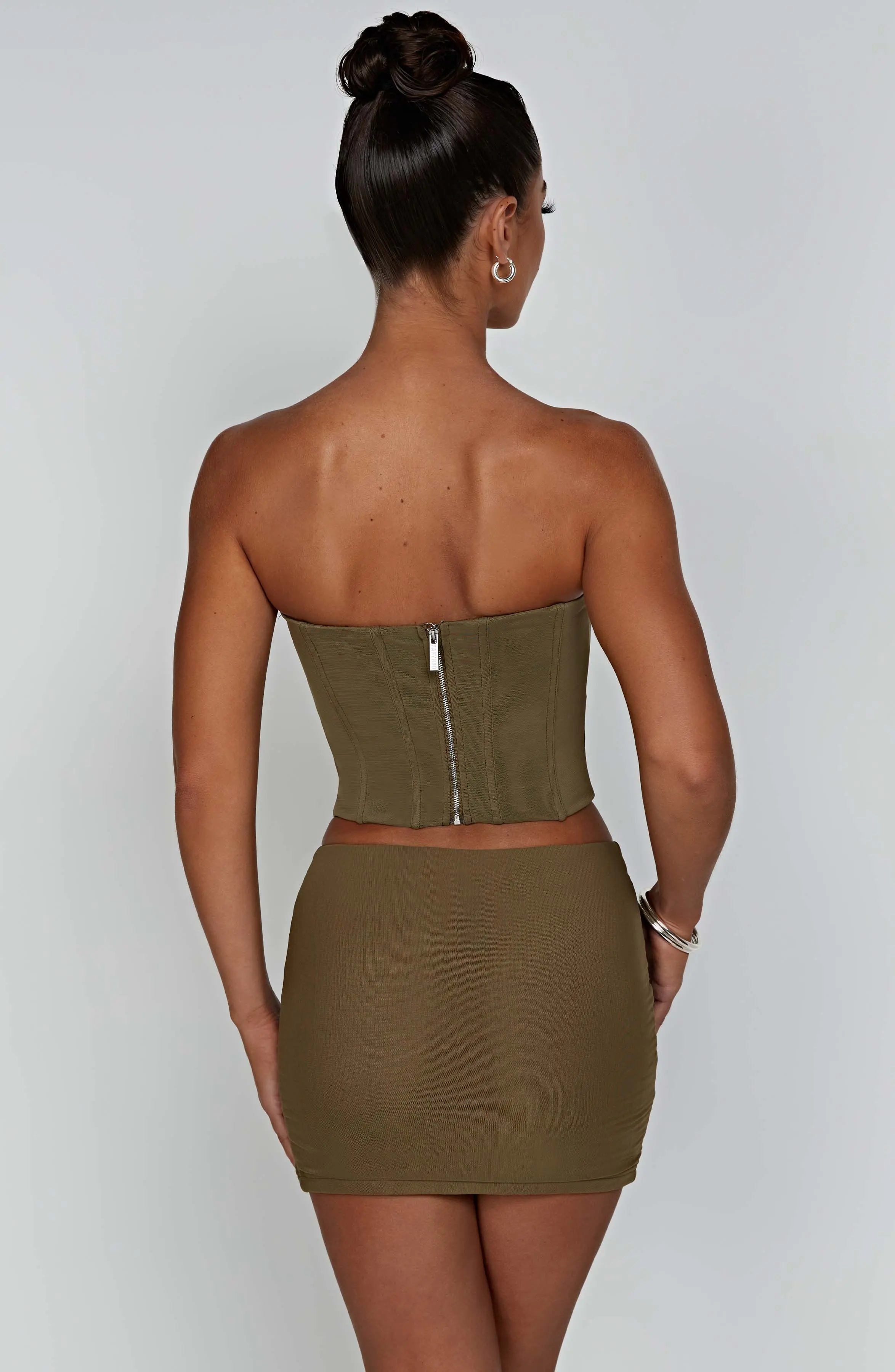 Alina Mini Skirt - Khaki - Image 16