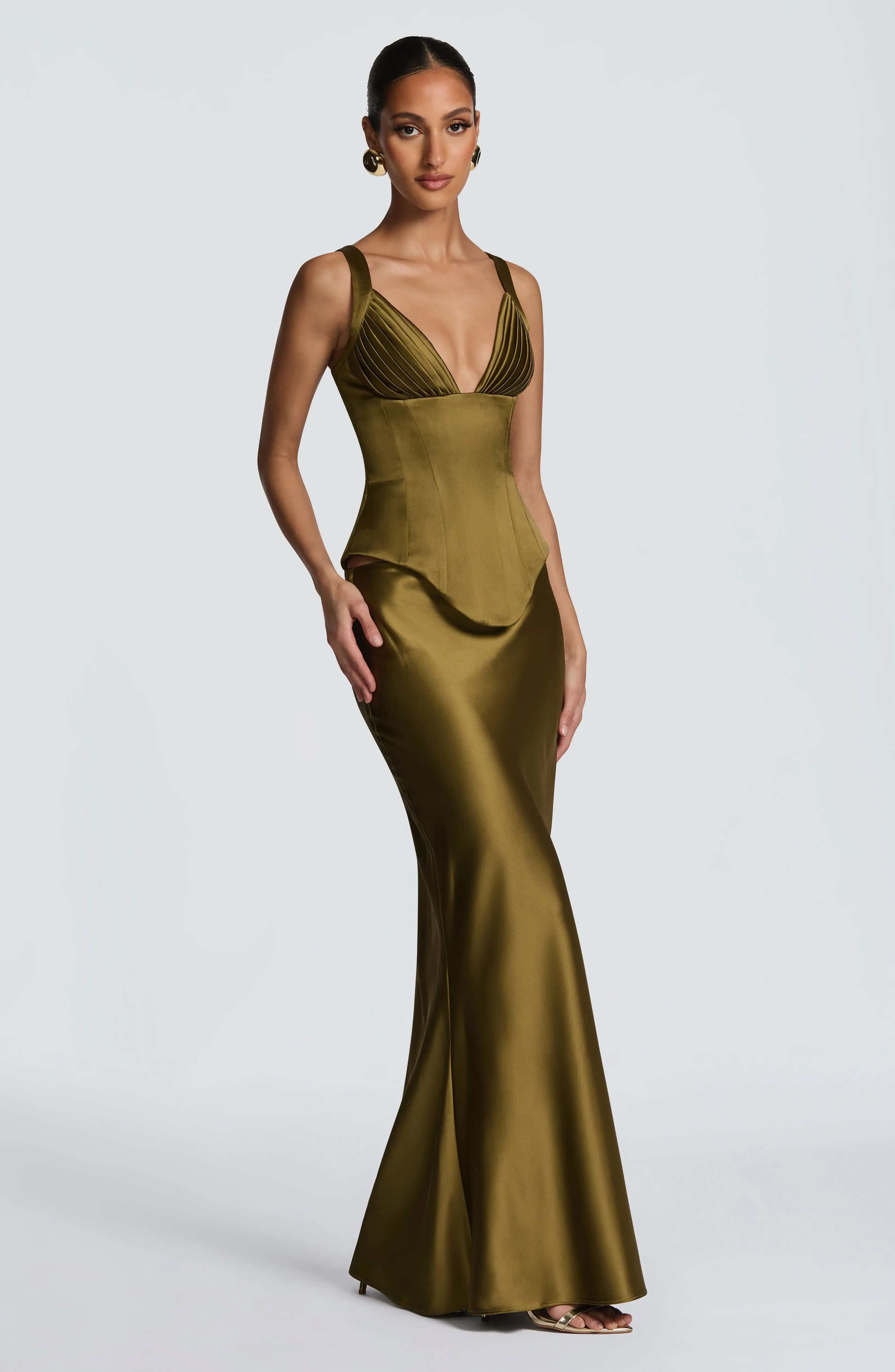 Atlanta Maxi Skirt - Deep Olive - Image 2