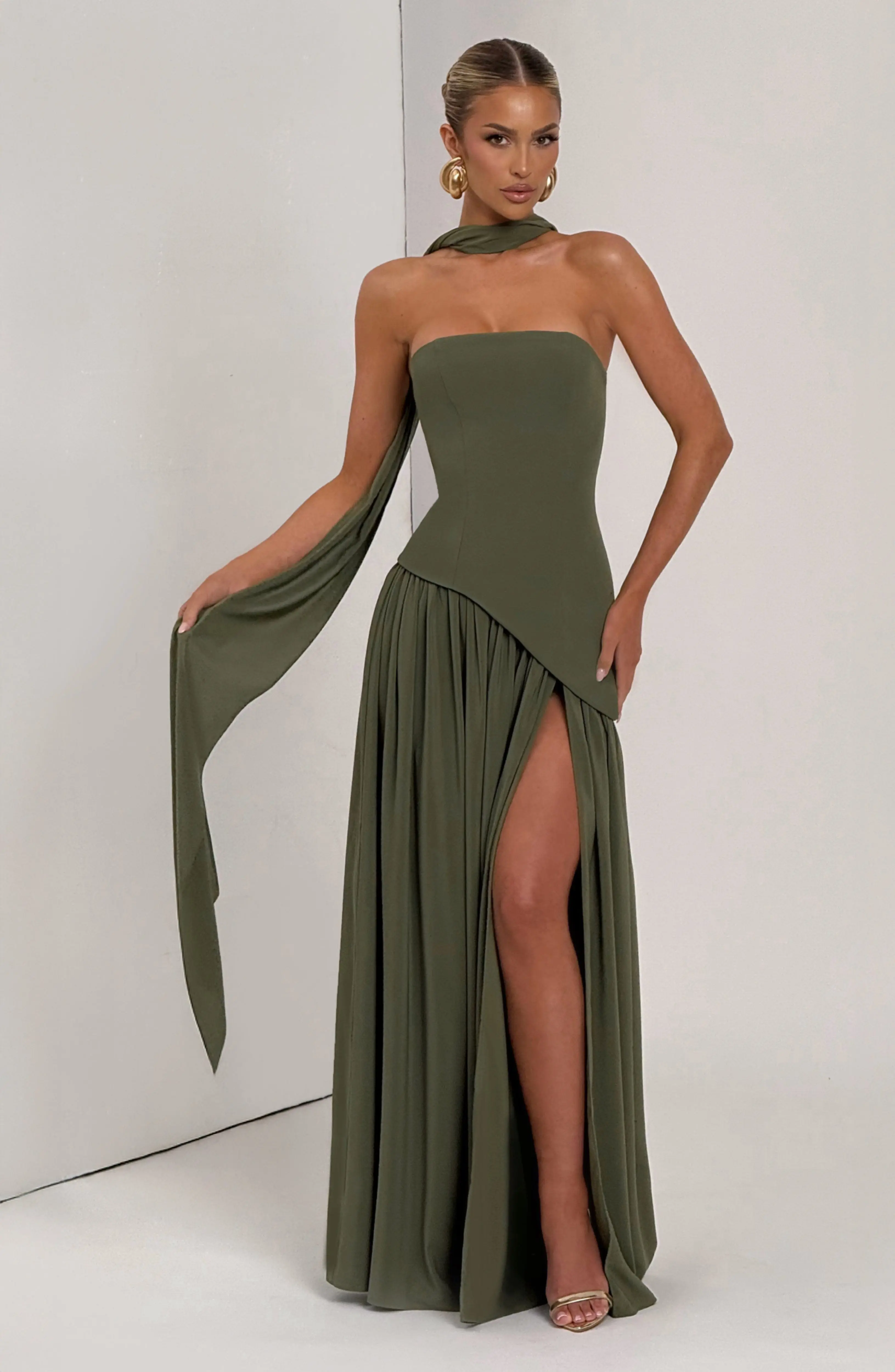 Maliyah Maxi Dress - Khaki - Image 6