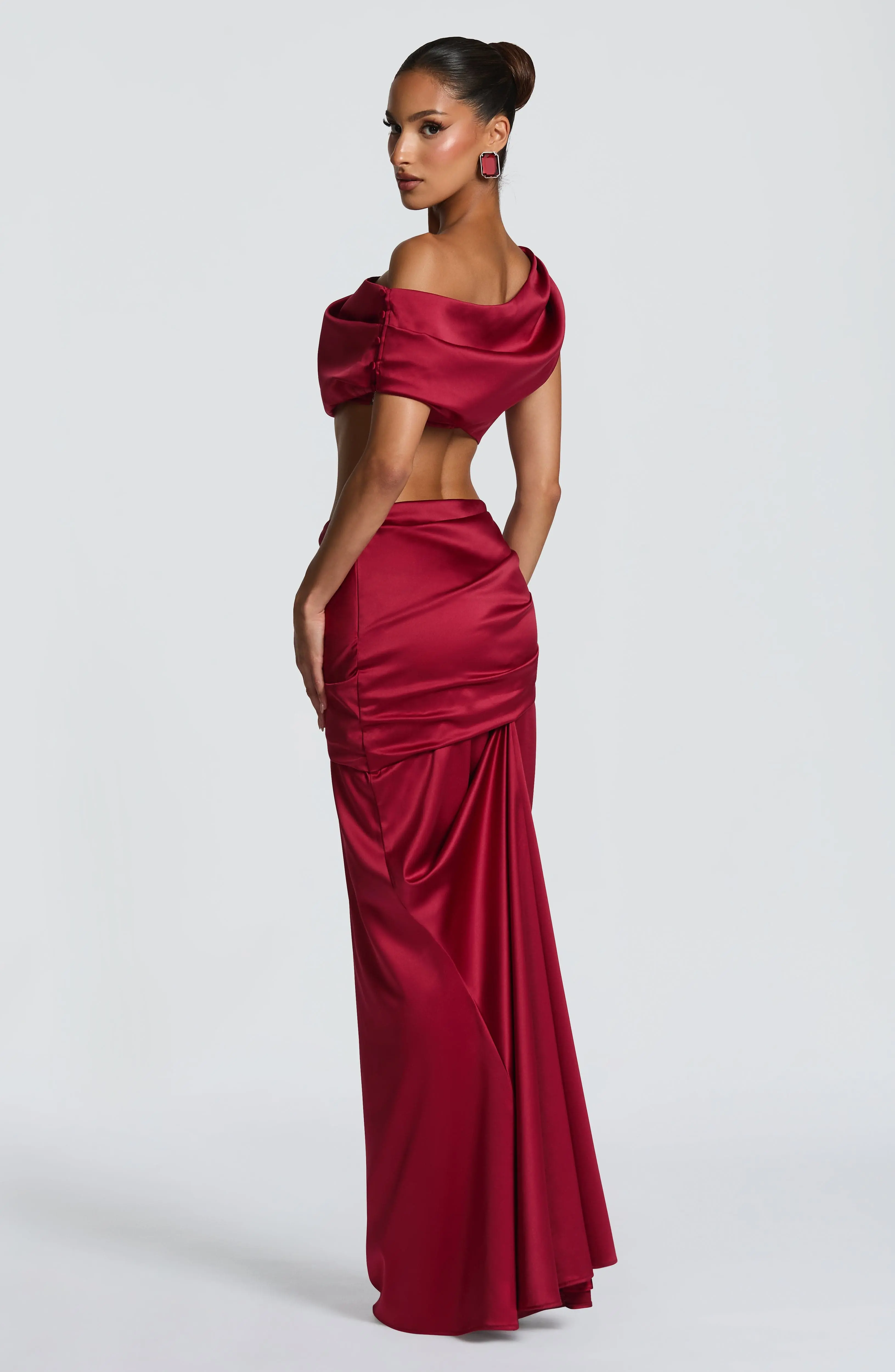Claudette Maxi Skirt - Burgundy - Image 6