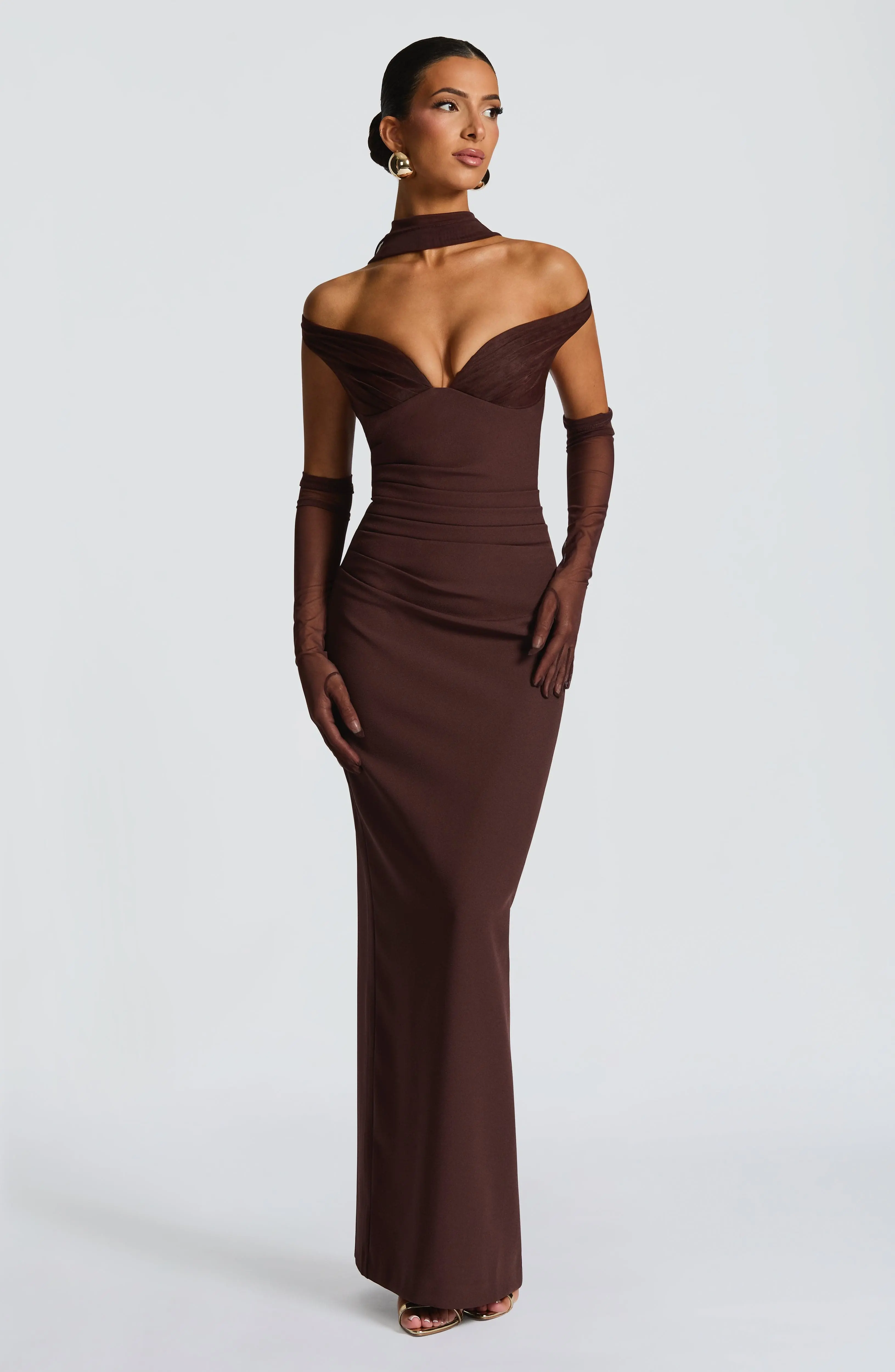 Abigail Maxi Dress - Plum Brown - Image 8