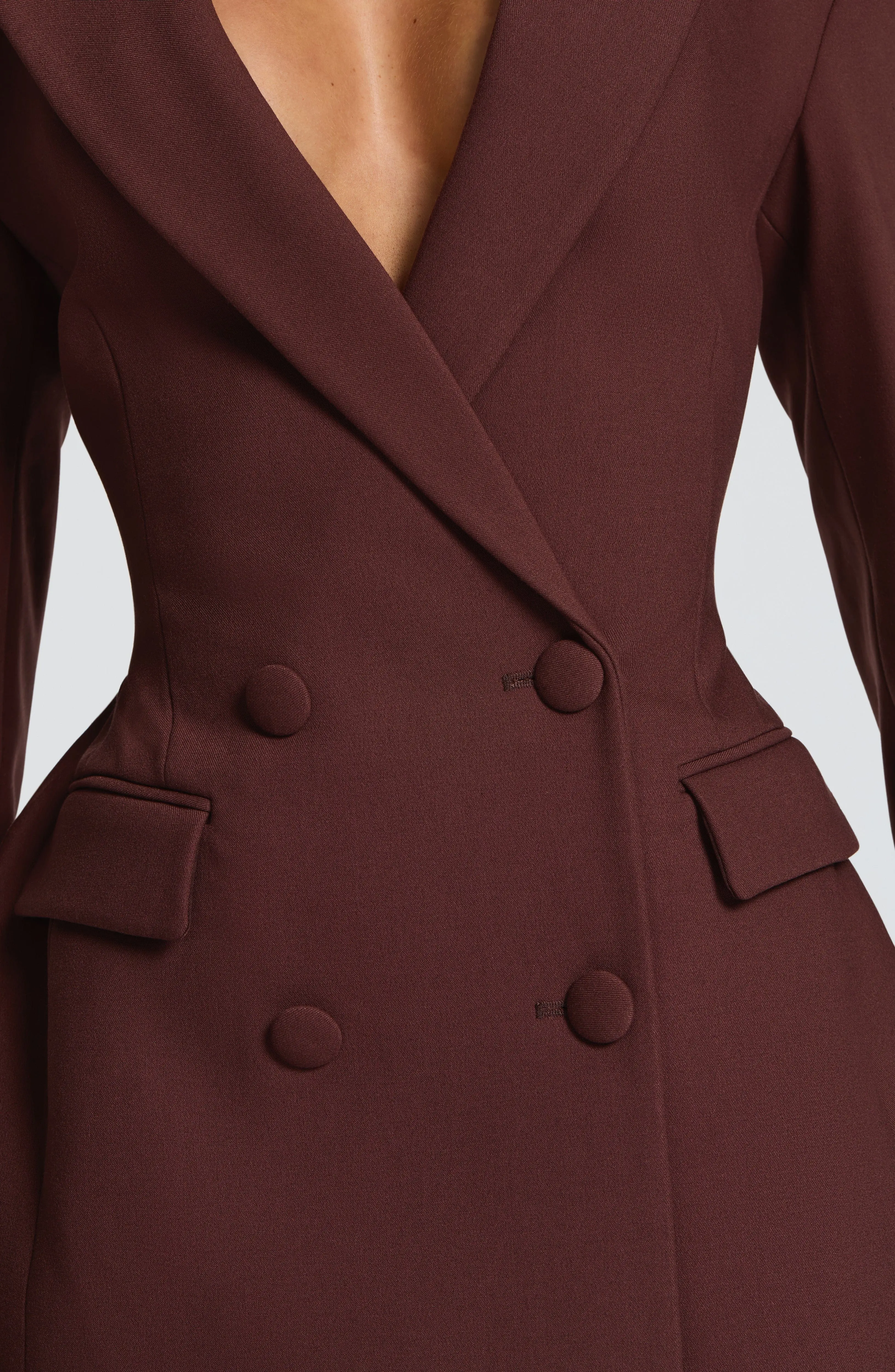 Elvira Mini Dress - Plum Brown - Image 7