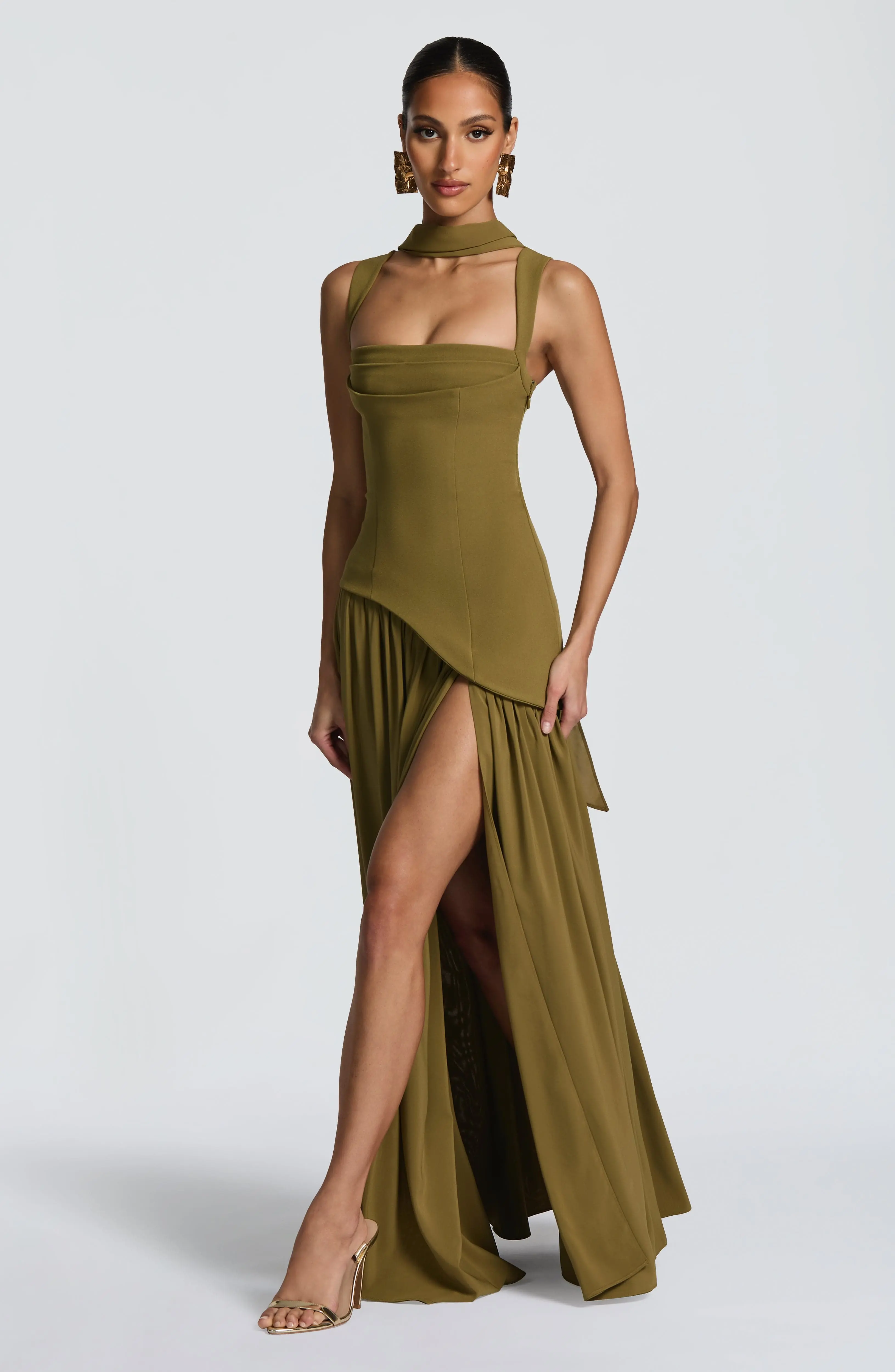 Tullulah Maxi Dress - Deep Olive - Image 5