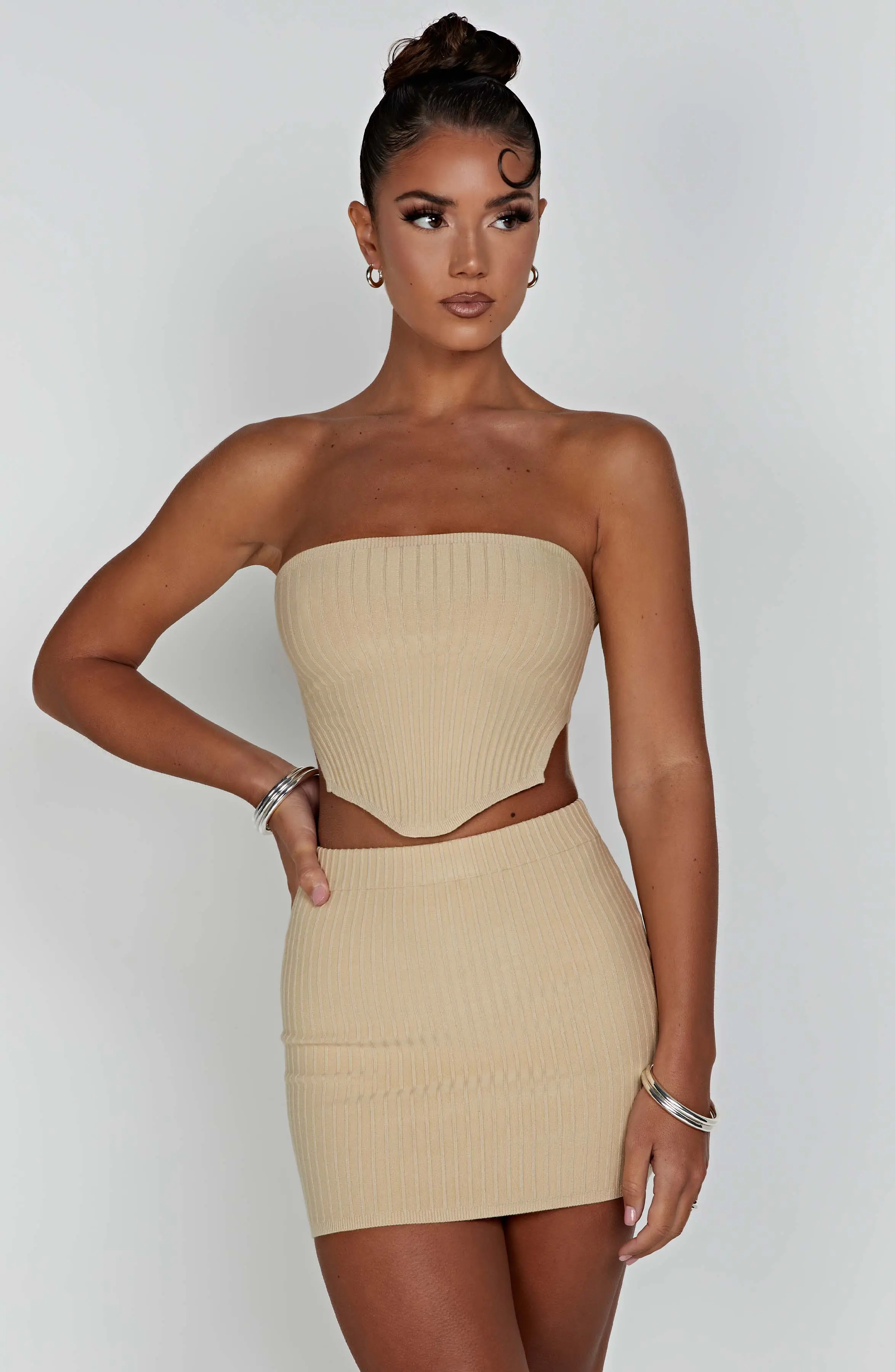 Jaz Mini Skirt - Beige - Image 6