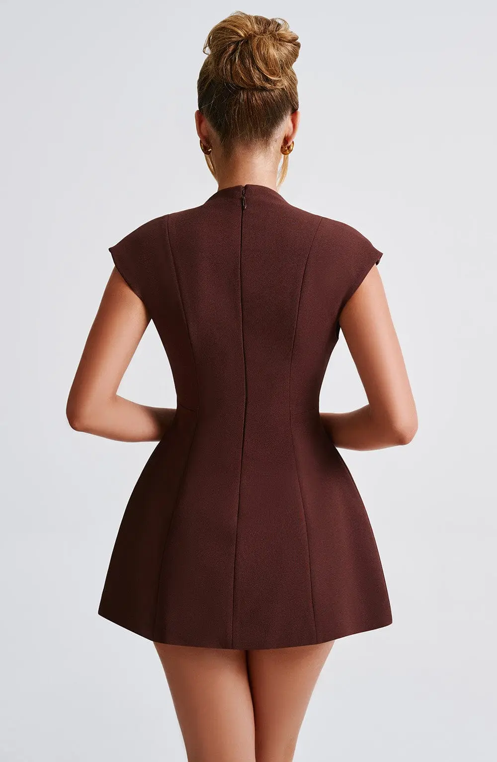 Suri Mini Dress - Brown - Image 3