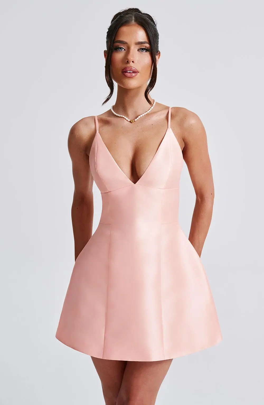 Nicole Mini Dress - Peach - Image 6