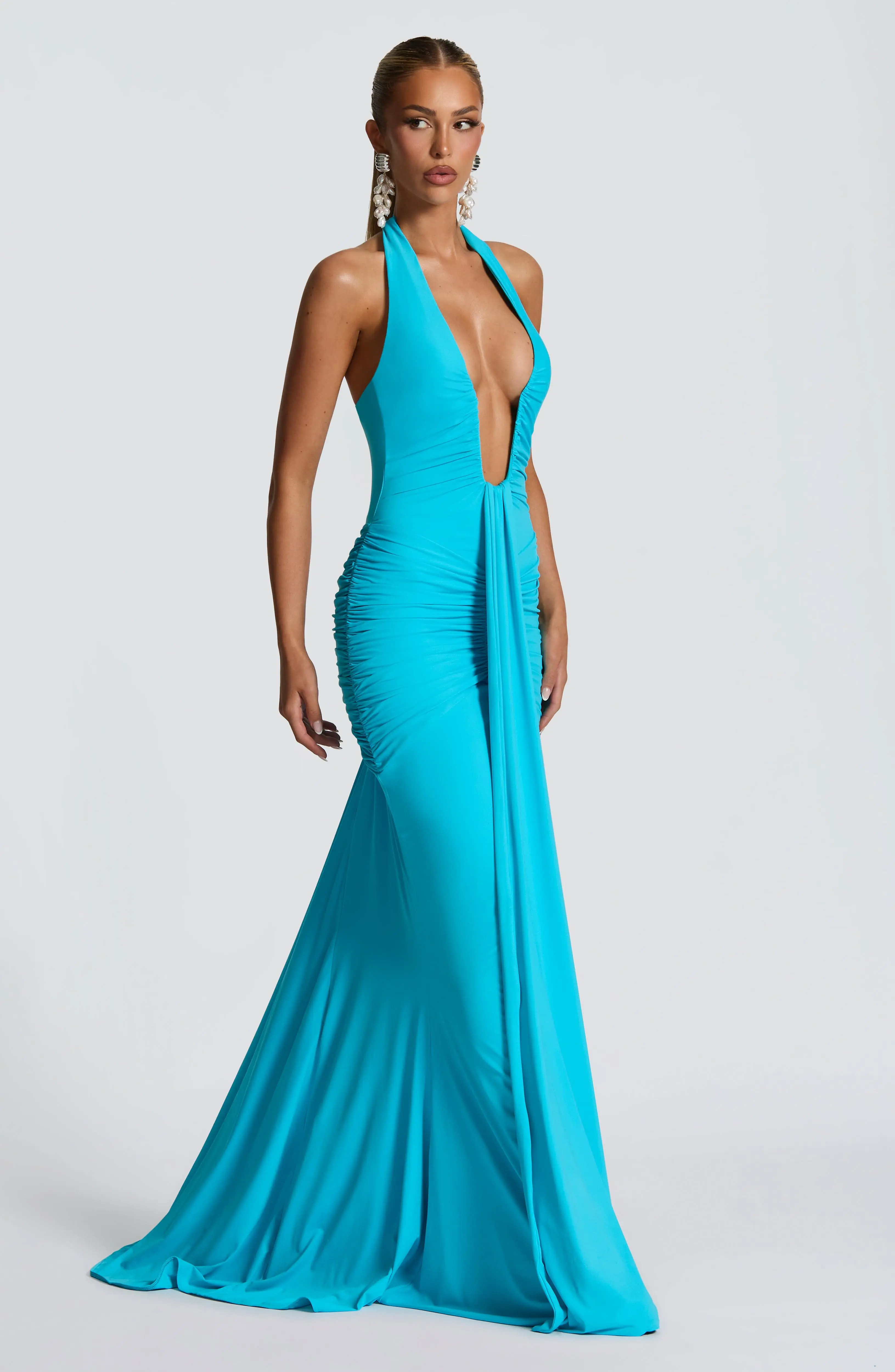 Rosetta Maxi Dress - Aqua - Image 3