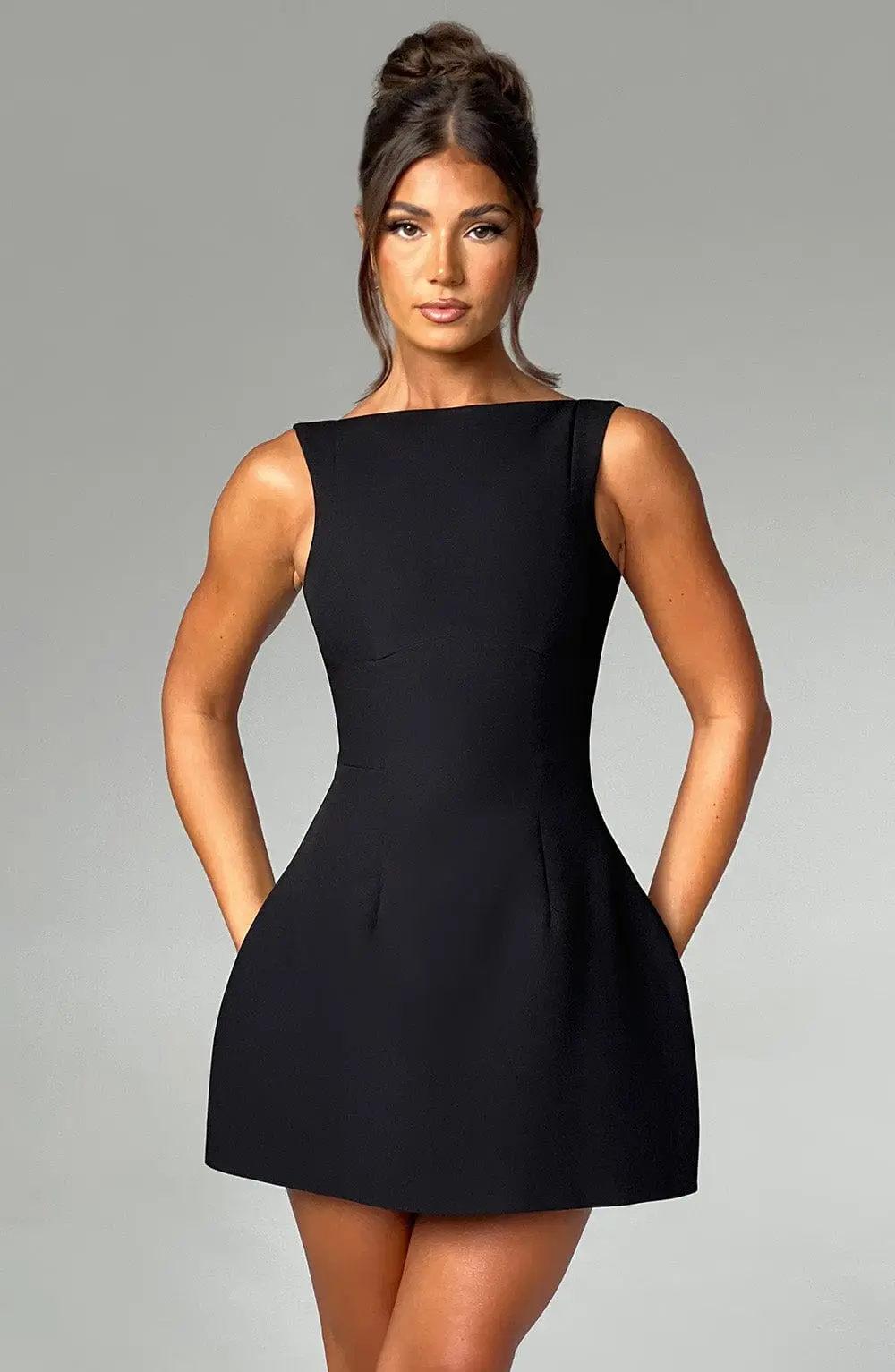 Alana Mini Dress - Black - Image 6