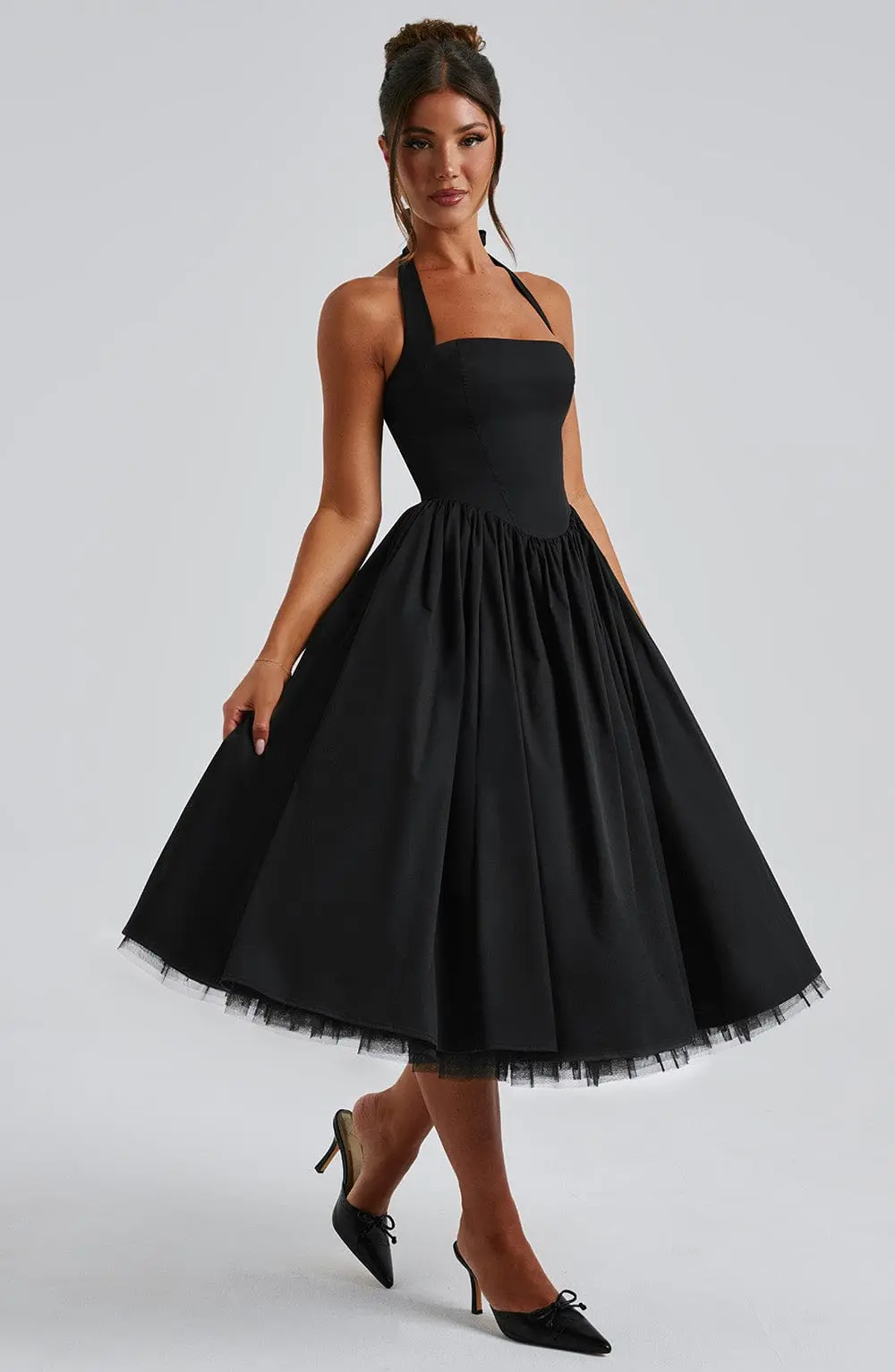 Cressida Midi Dress - Black - Image 7