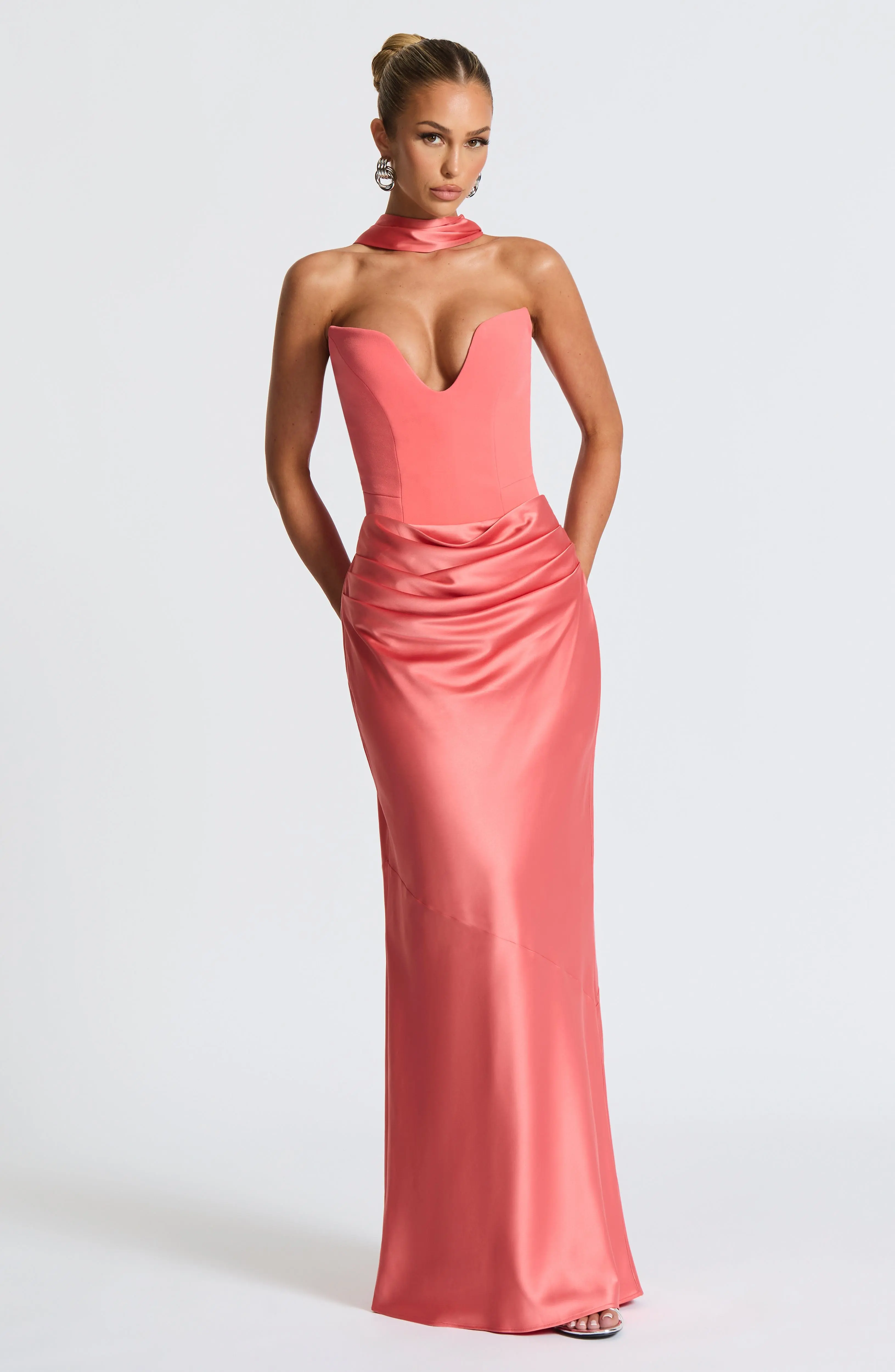 Bernadette Maxi Skirt - Coral Pink - Image 7