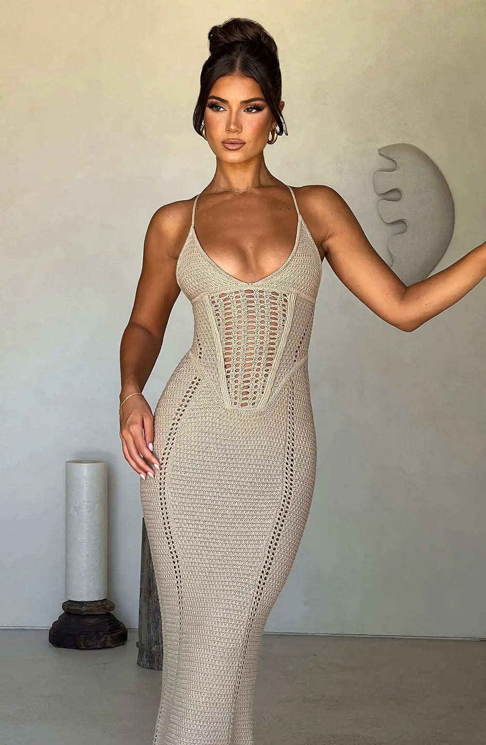 Xanthe Maxi Dress - Beige - Image 4