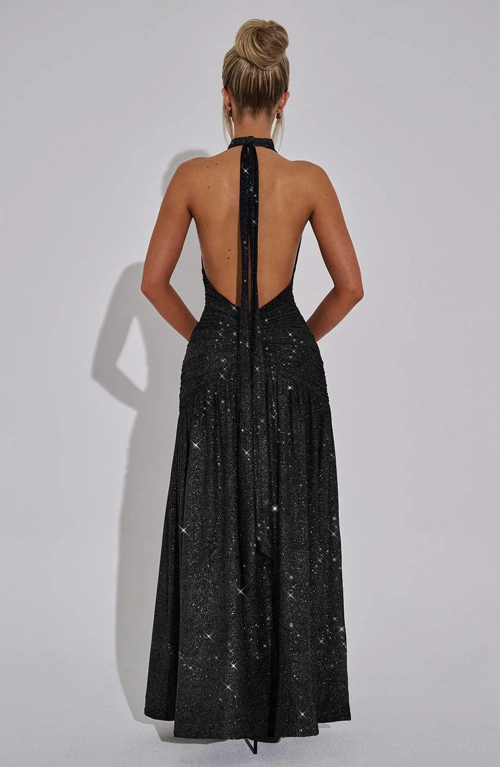 Melania Maxi Dress - Black Sparkle - Image 7