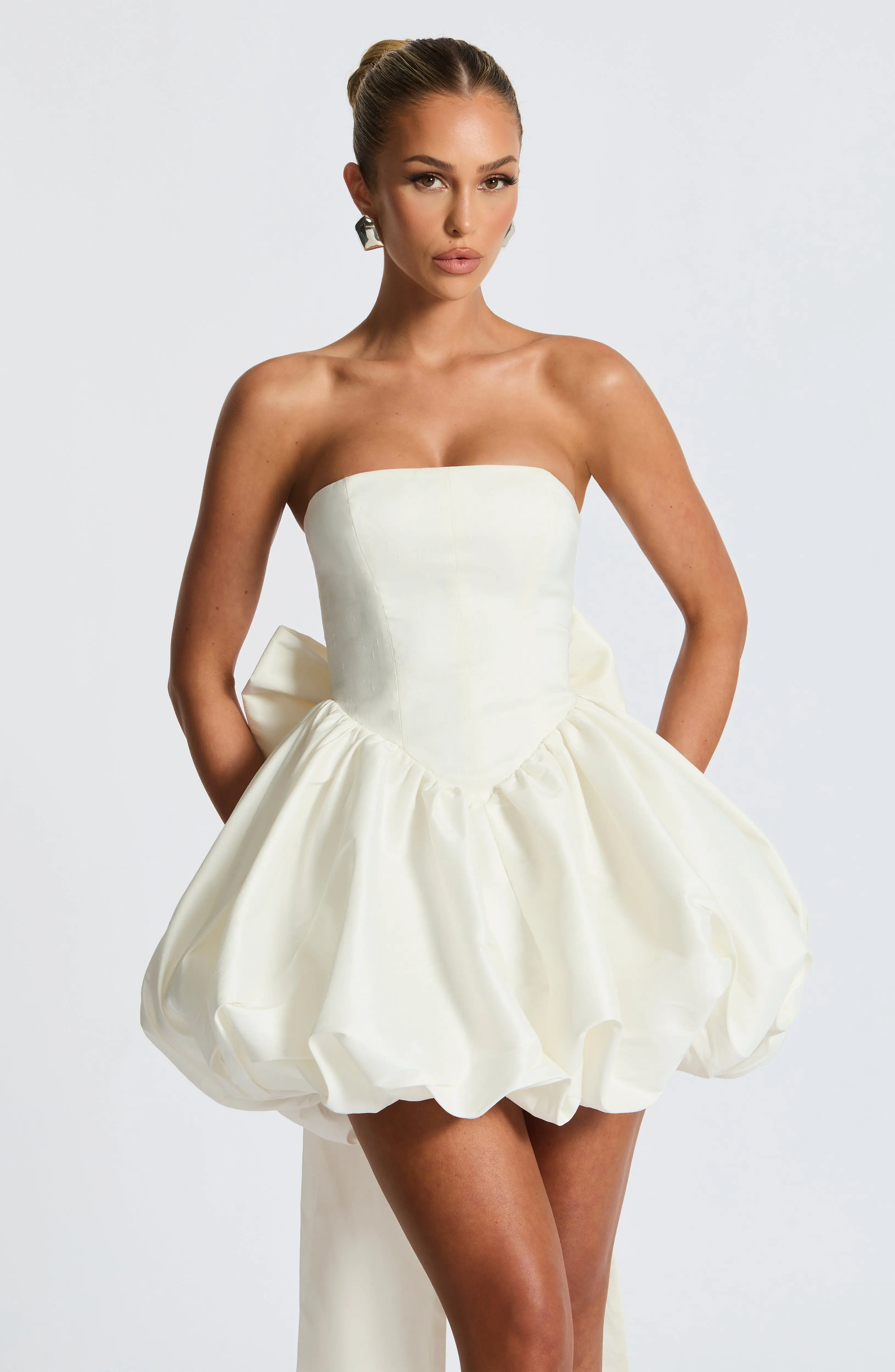 Lotus Mini Dress - Ivory - Image 6
