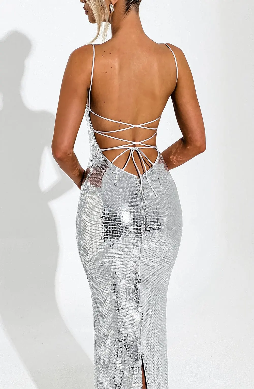 Atari Maxi Dress - Silver - Image 14