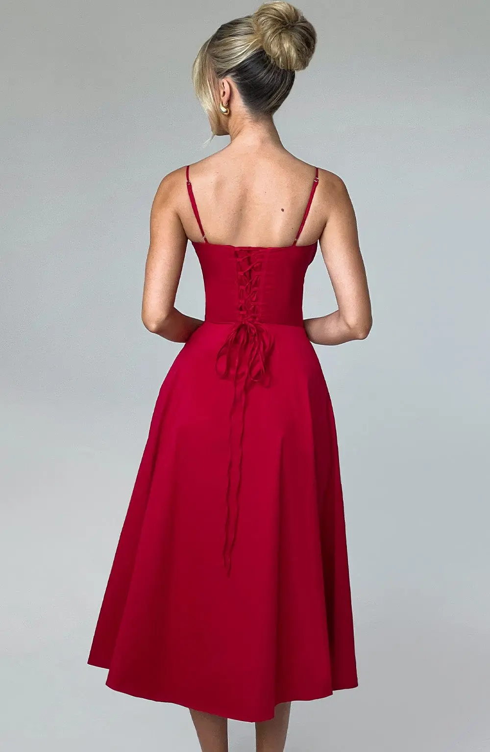 Deanna Midi Dress - Red - Image 9