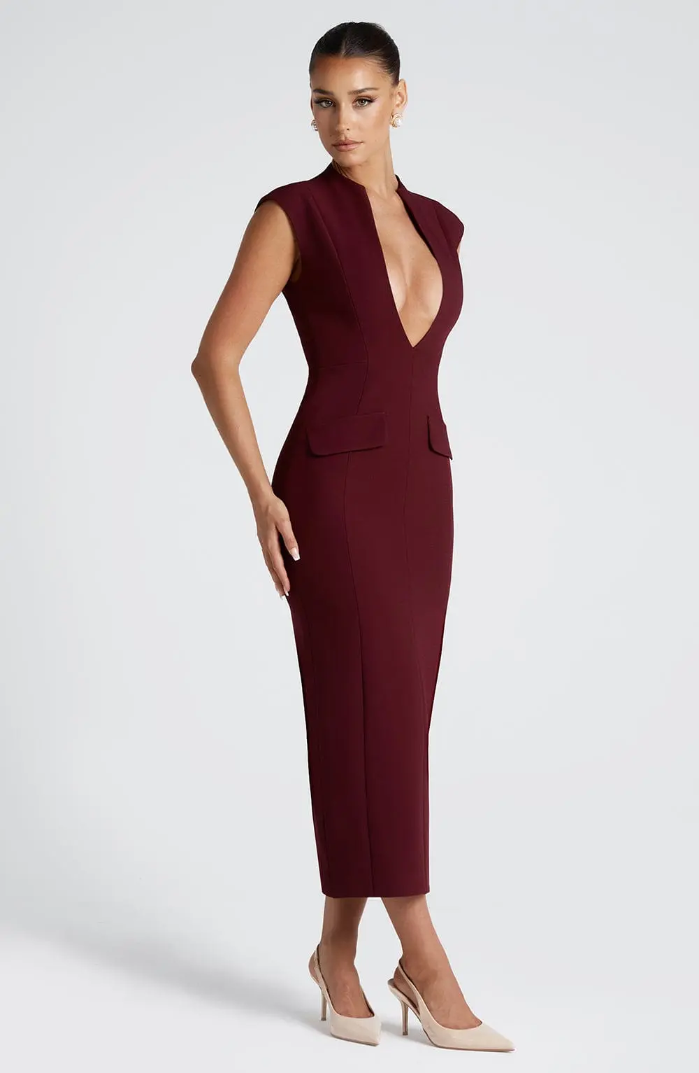 Nellie Midi Dress - Cherry Lacquer - Image 3