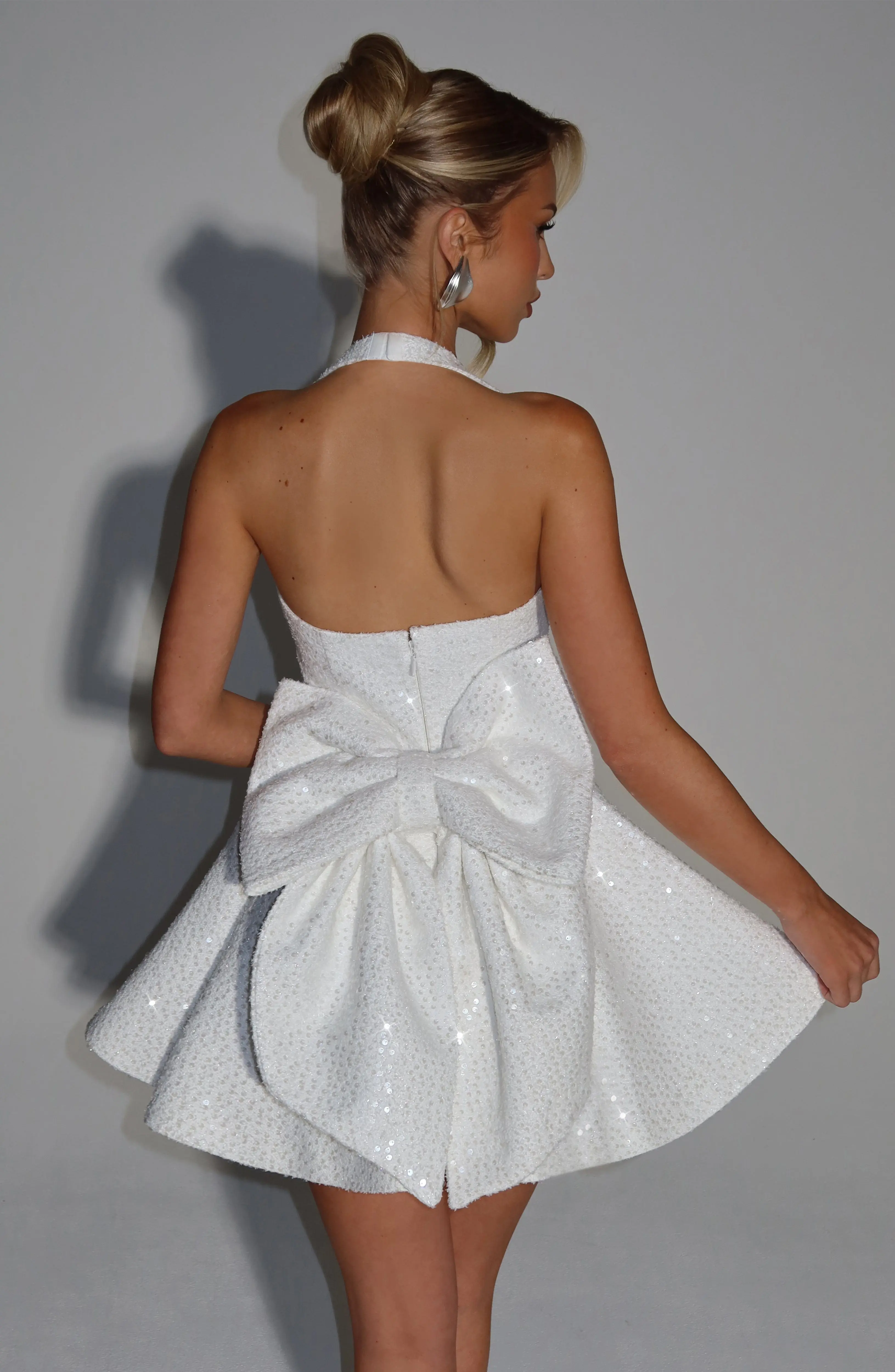 Georgette Mini Dress - Ivory - Image 2