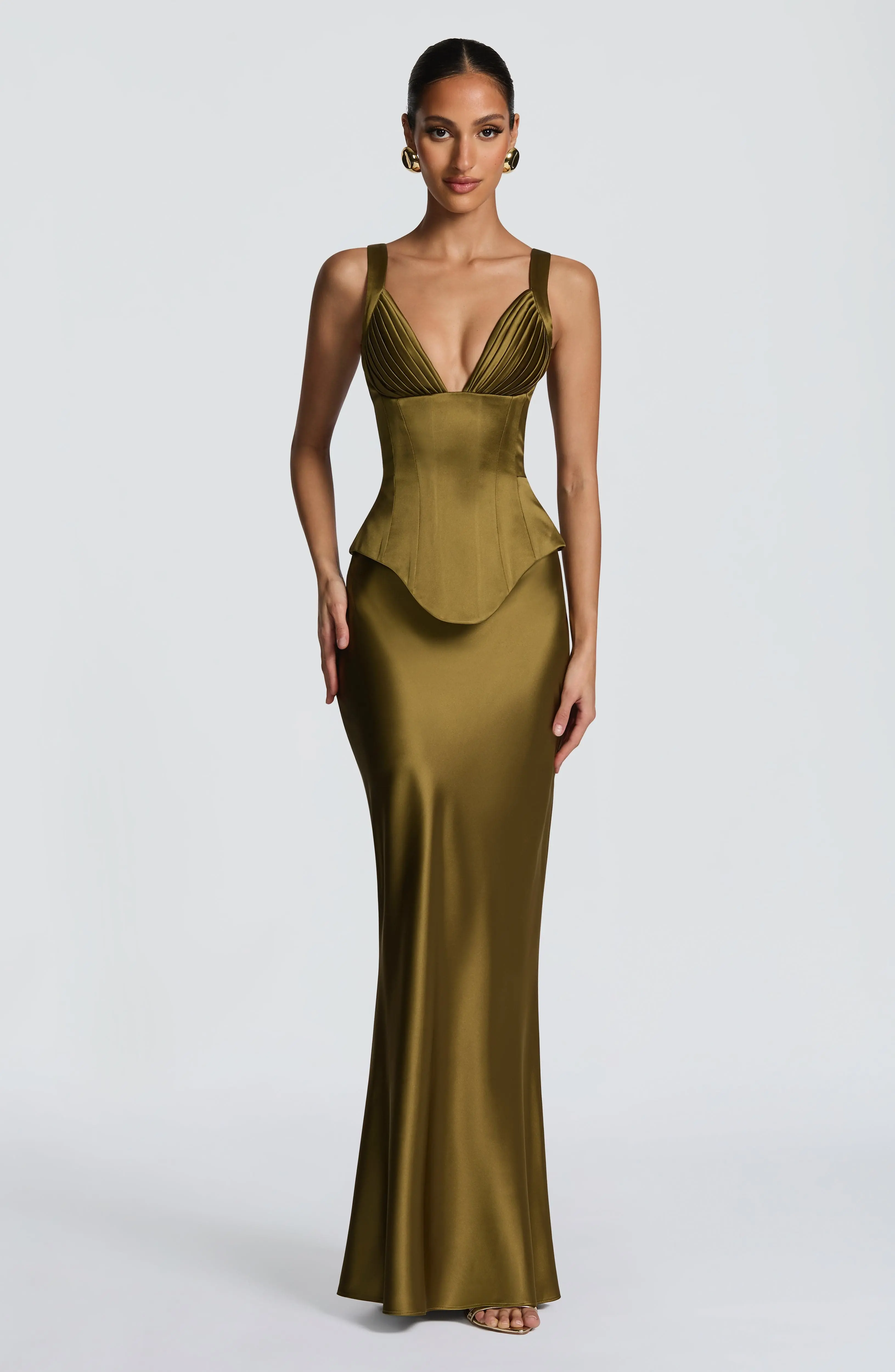Atlanta Maxi Skirt - Deep Olive - Image 6