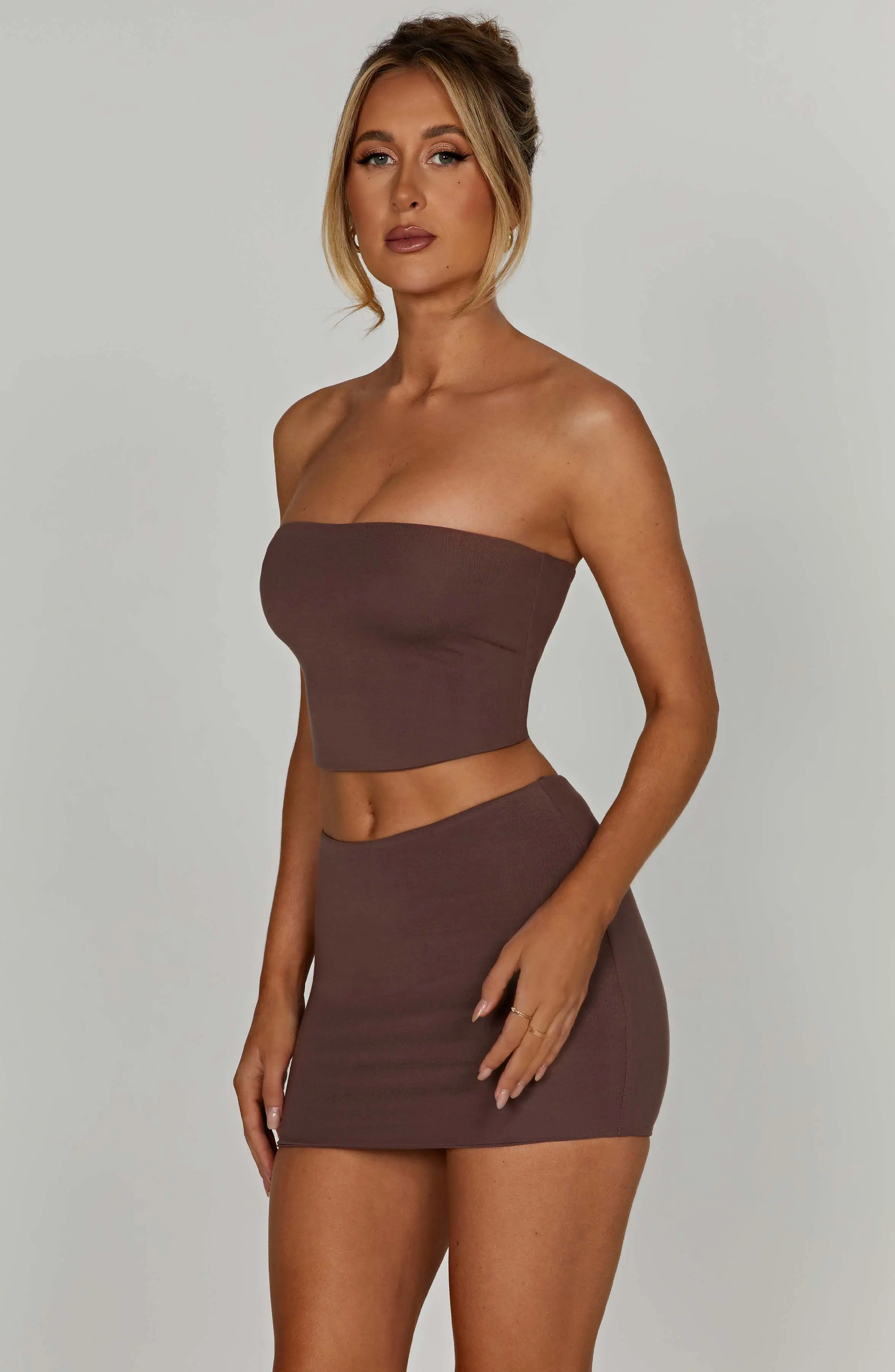 Rein Mini Skirt - Chocolate - Image 2