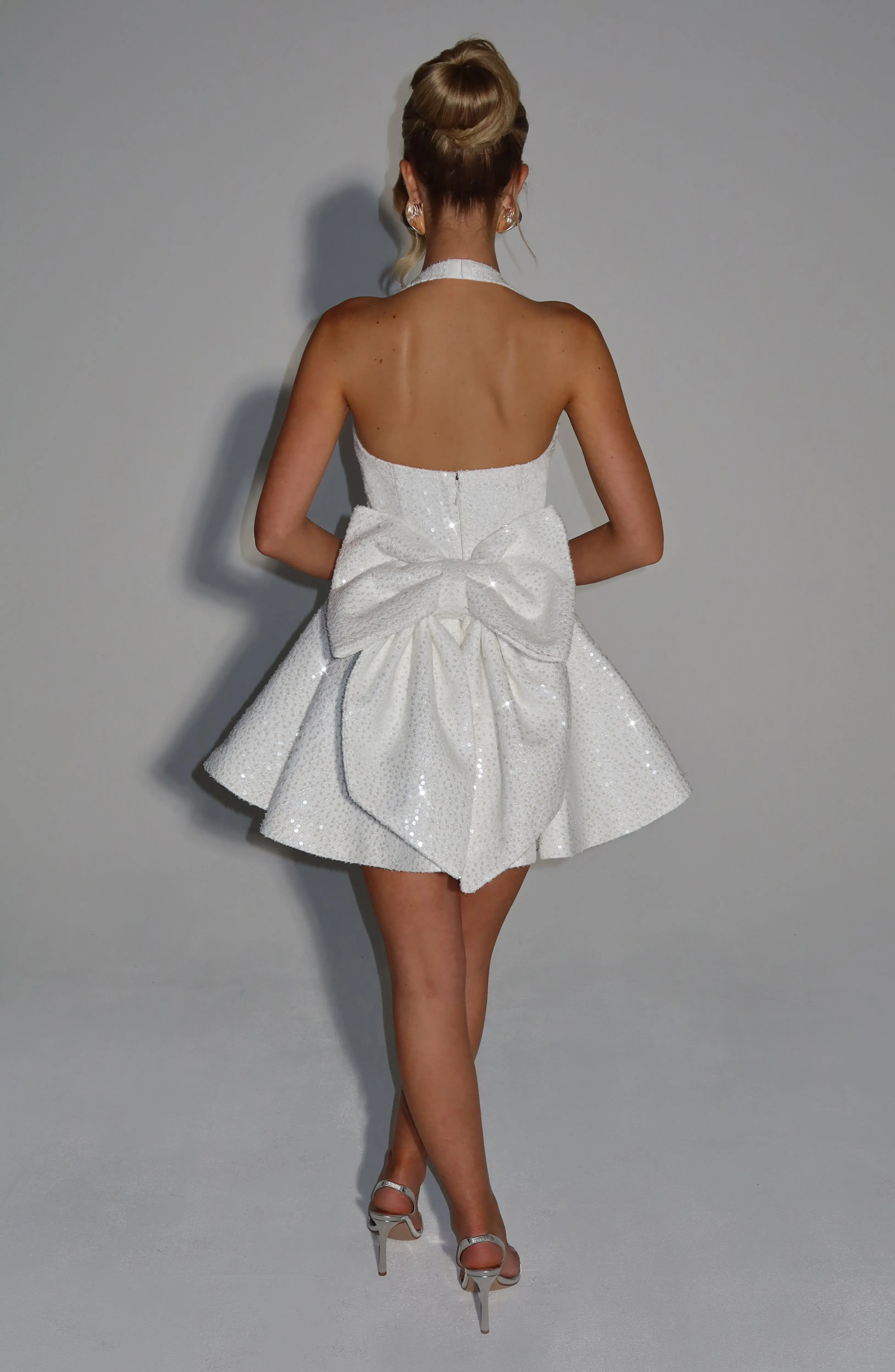 Georgette Mini Dress - Ivory - Image 6