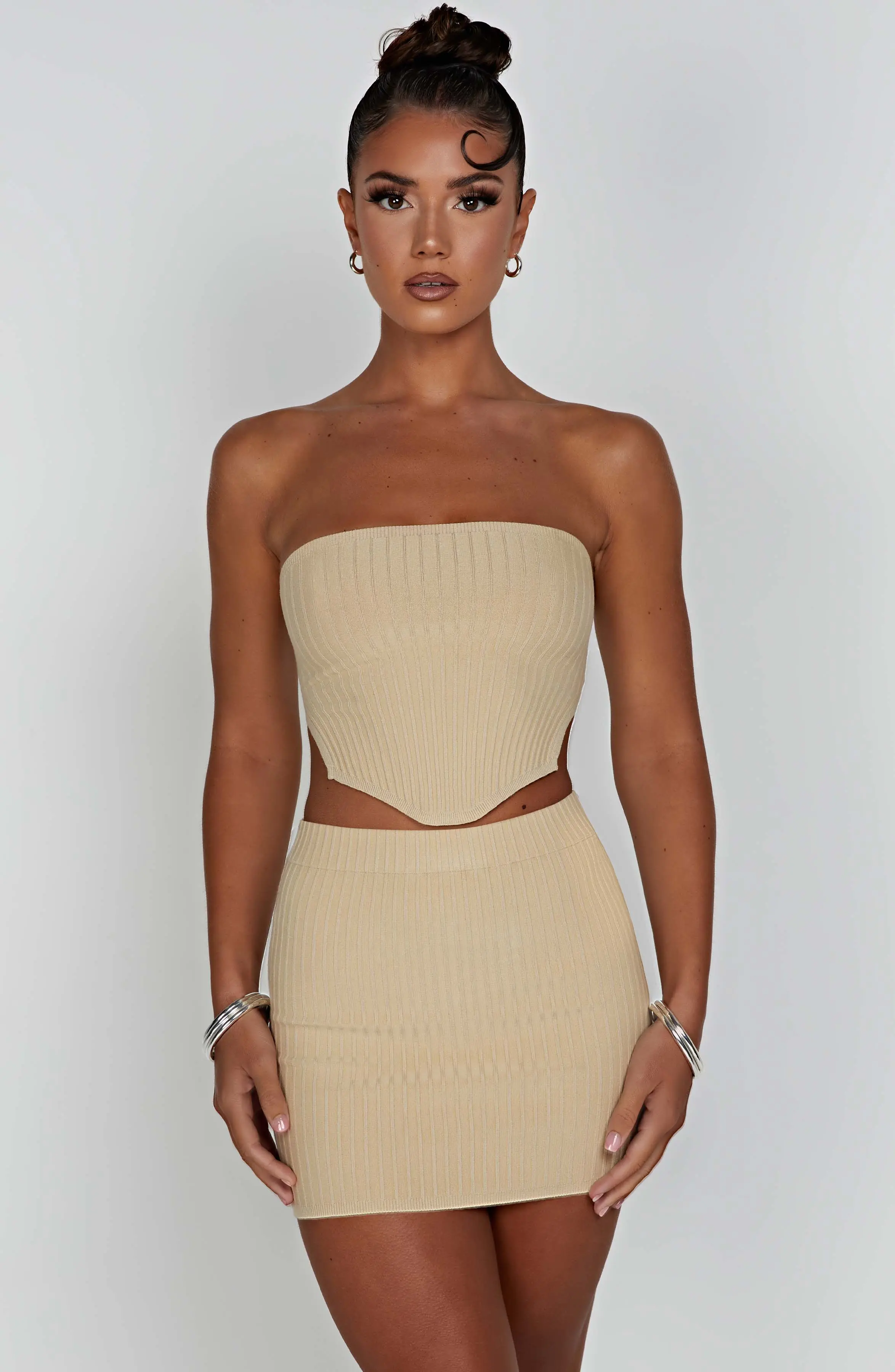 Jaz Mini Skirt - Beige - Image 7