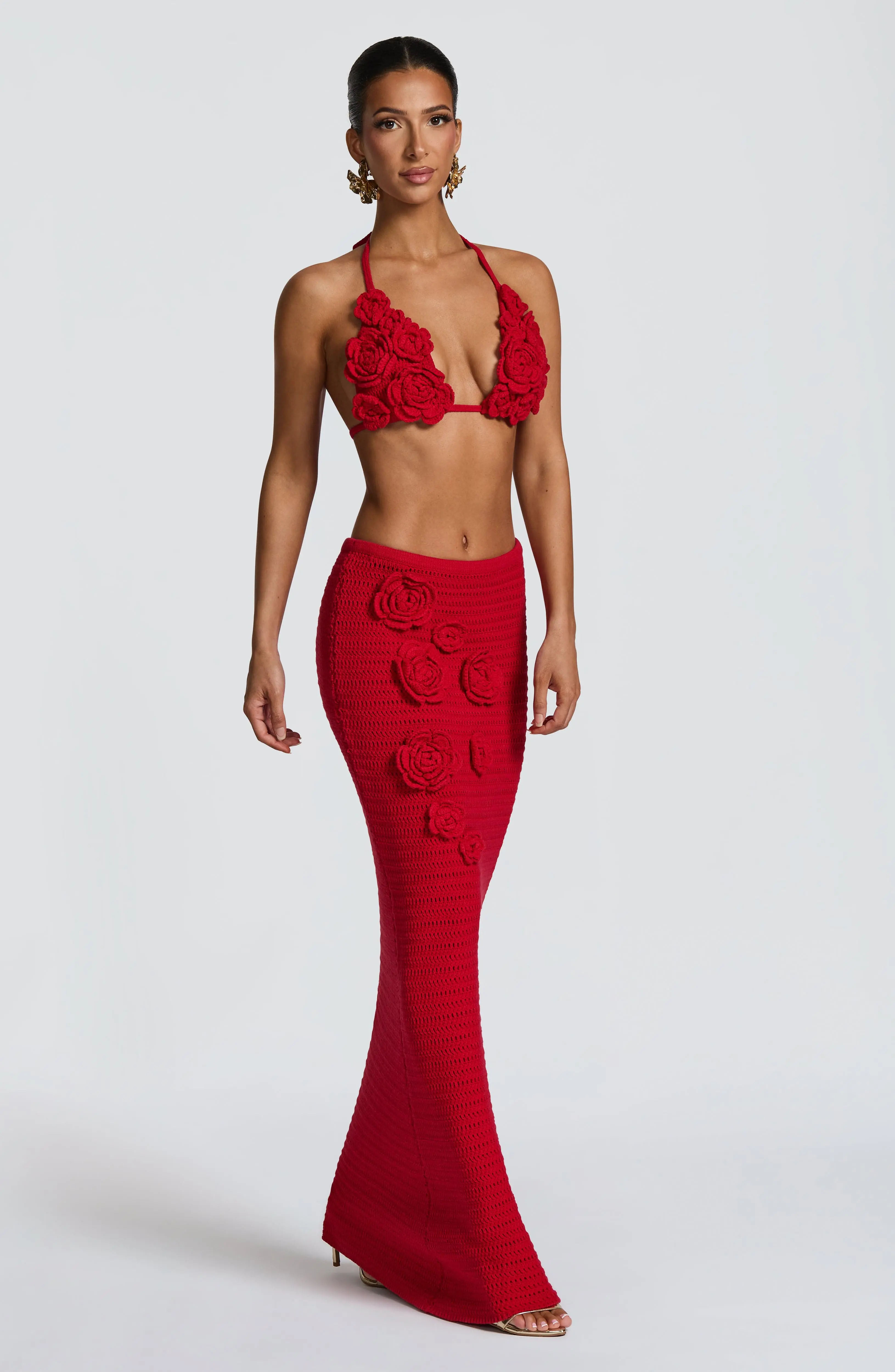 Nerida Maxi Skirt - Red - Image 4
