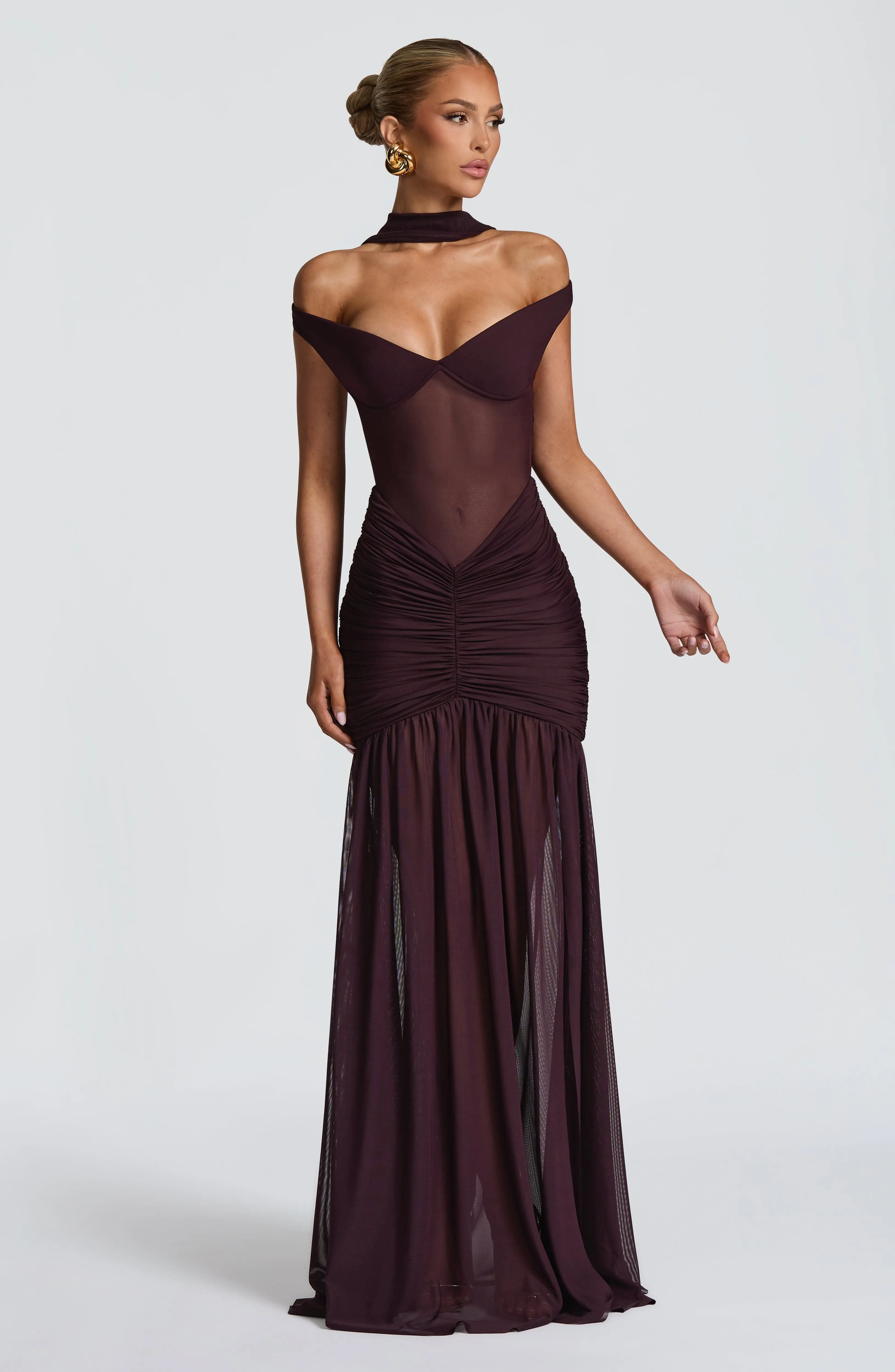 Alaia Maxi Dress - Plum - Image 9