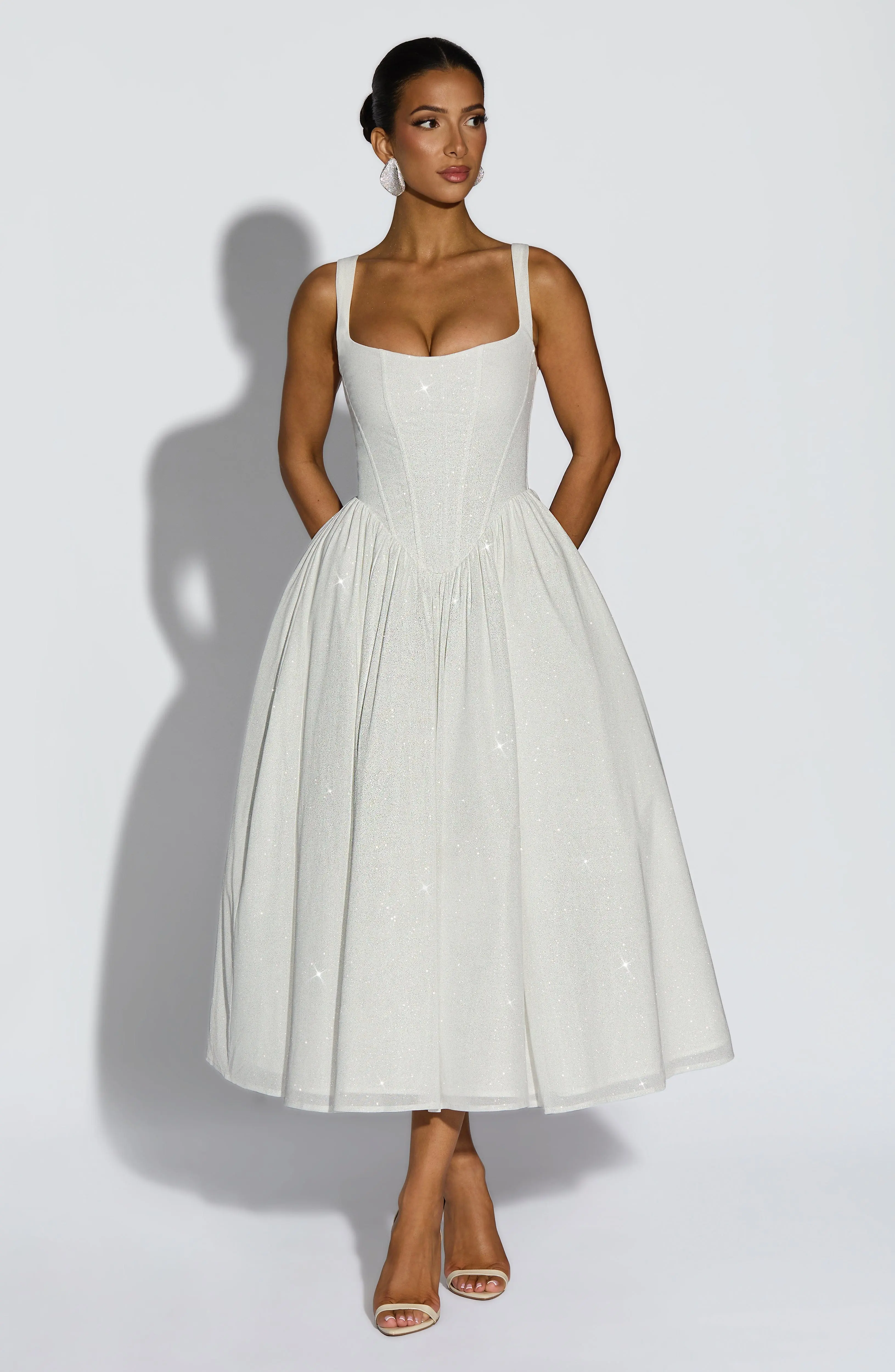 Vivienne Midi Dress - Ivory Sparkle - Image 4
