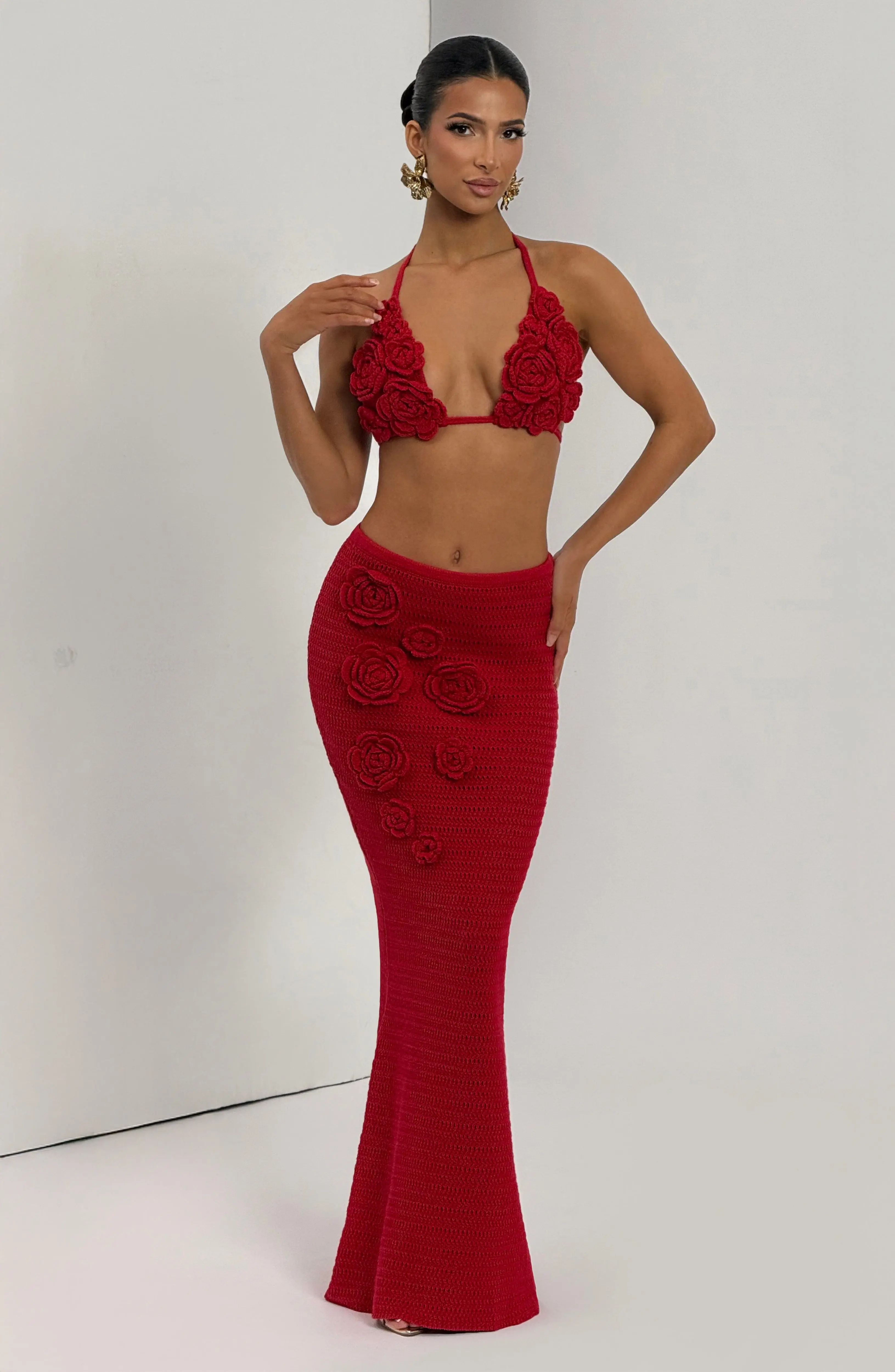 Nerida Maxi Skirt - Red - Image 8