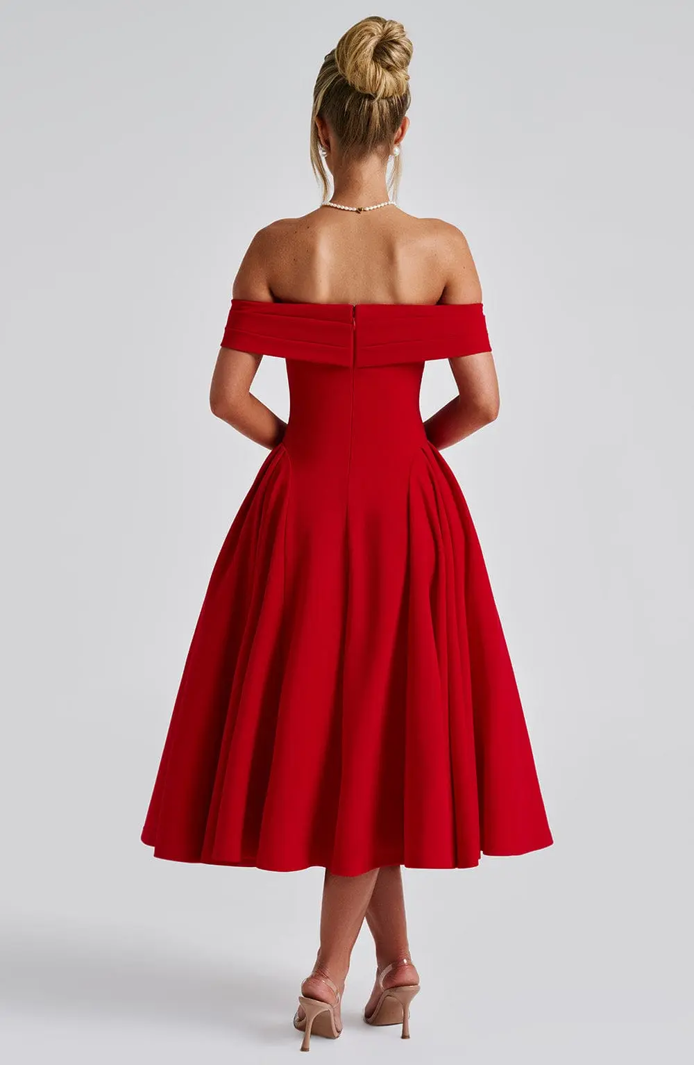 Miranda Midi Dress - Red - Image 5