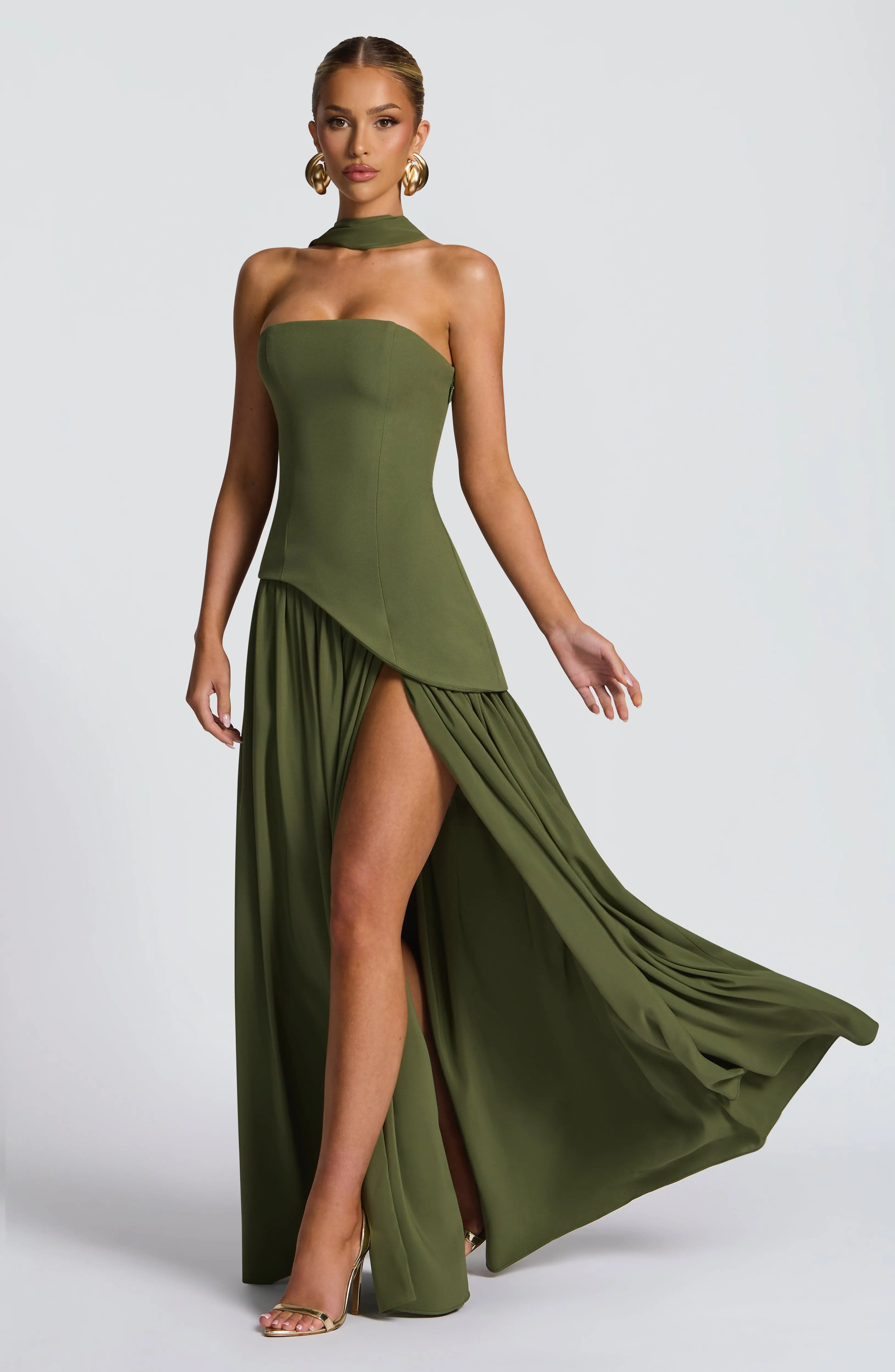 Maliyah Maxi Dress - Khaki - Image 2