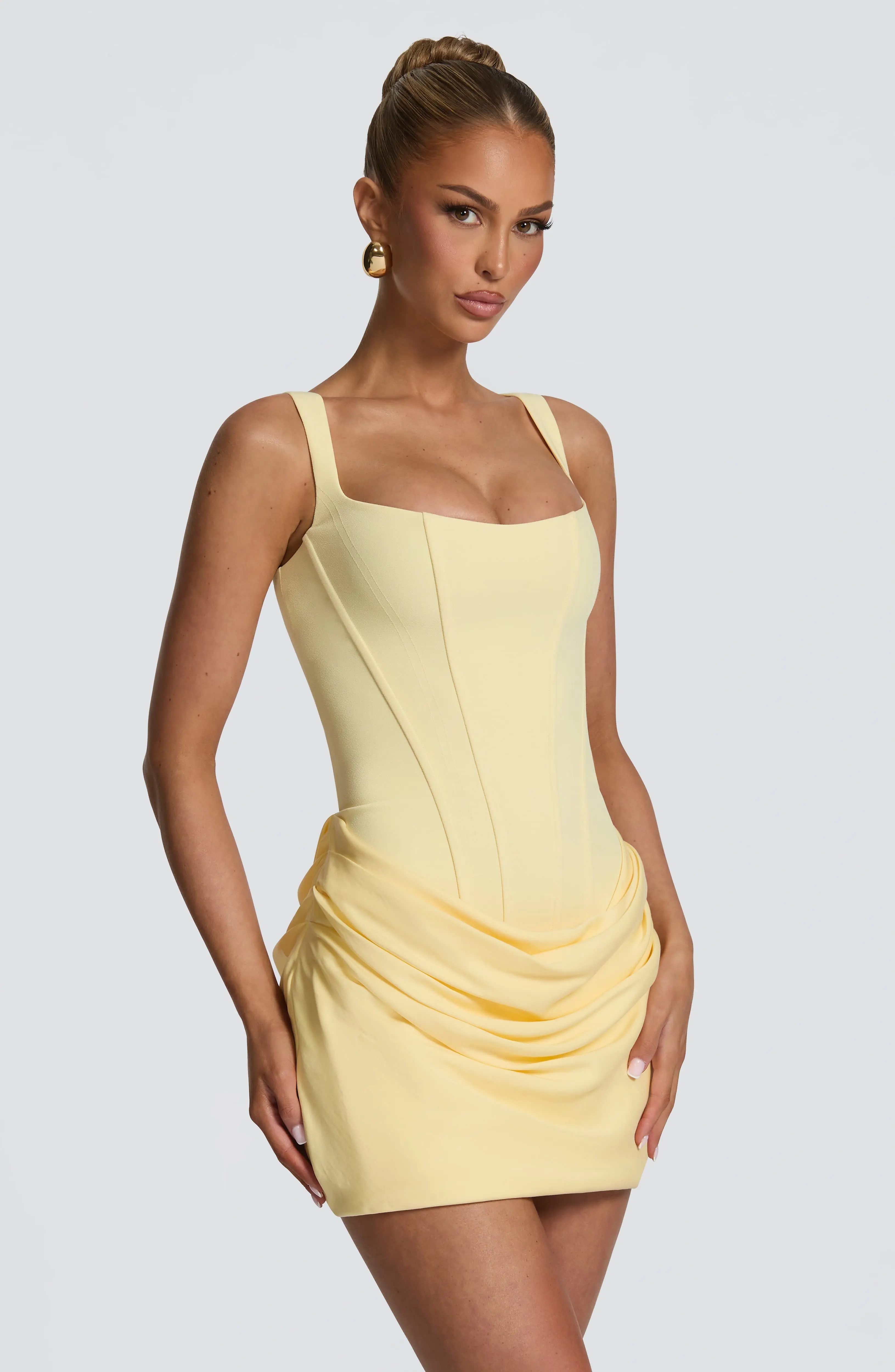 Cornelia Mini Dress - Lemon - Image 3