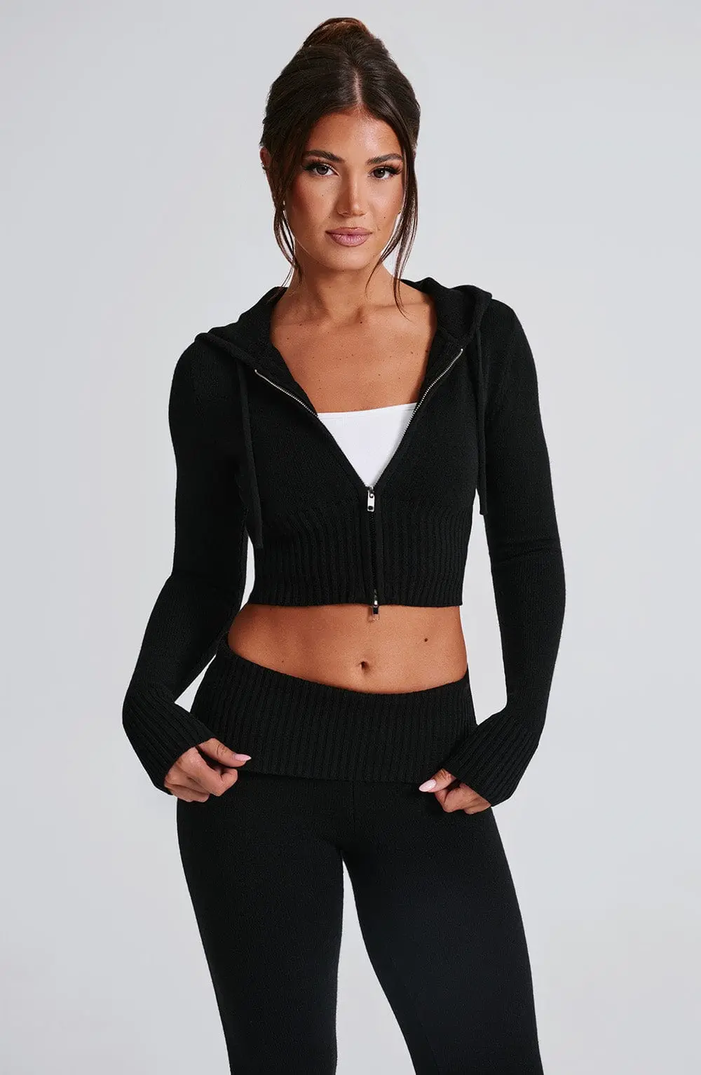 Portia Knit Hoodie - Black - Image 15