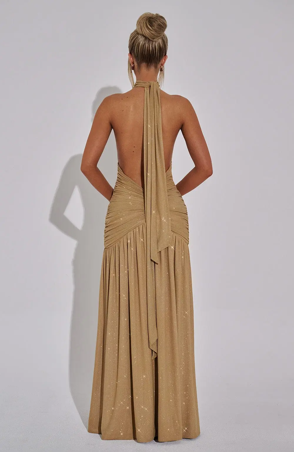 Melania Maxi Dress - Gold Sparkle - Image 9