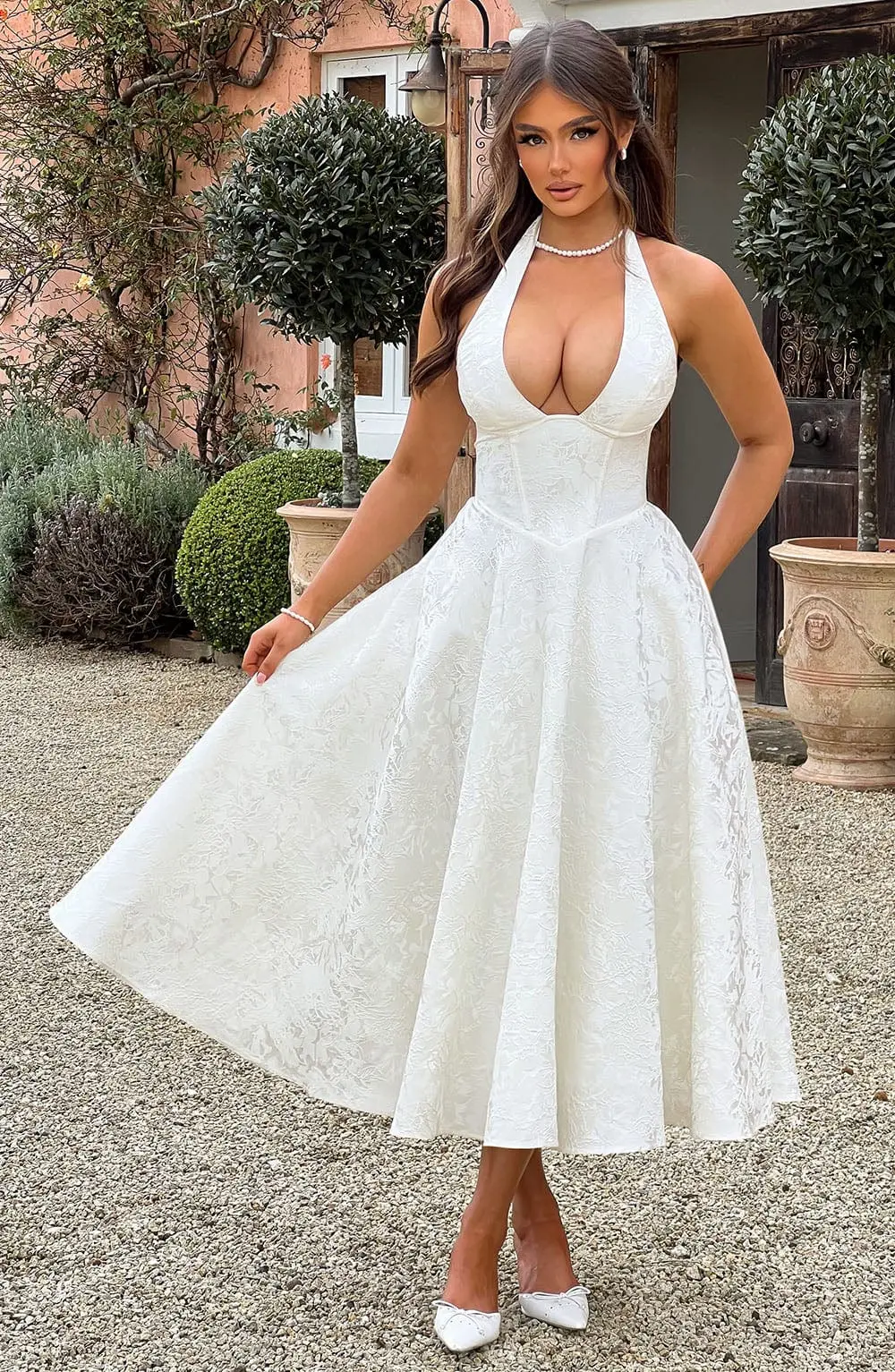 Effie Midi Dress - Ivory - Image 2