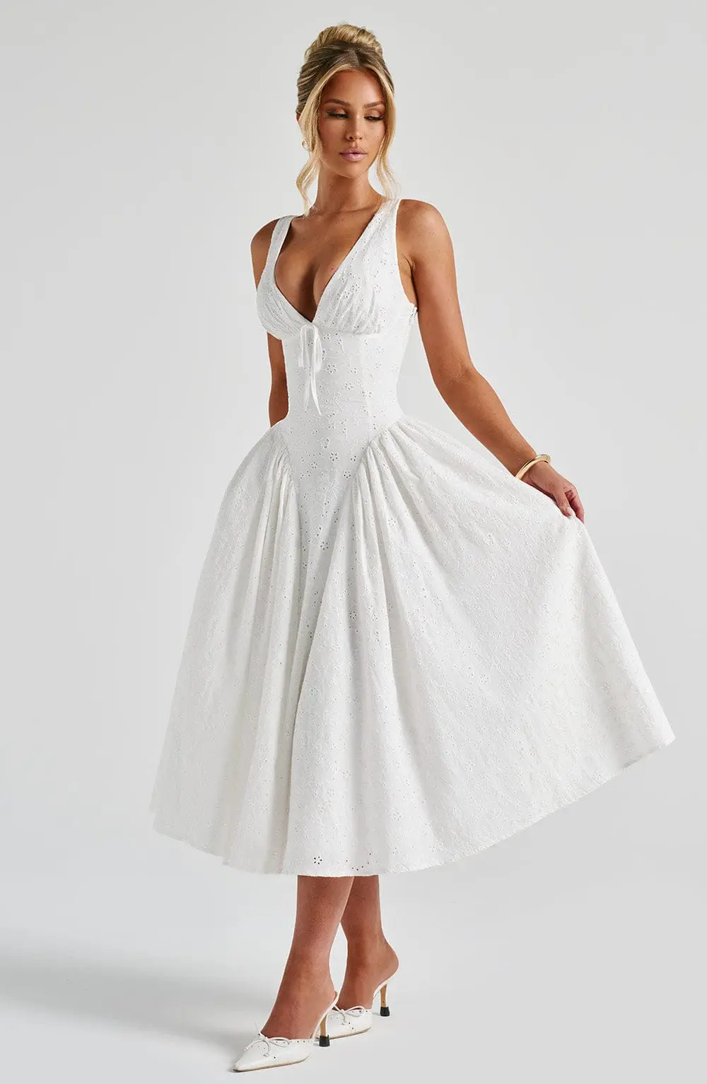 Monroe Midi Dress - Ivory - Image 7