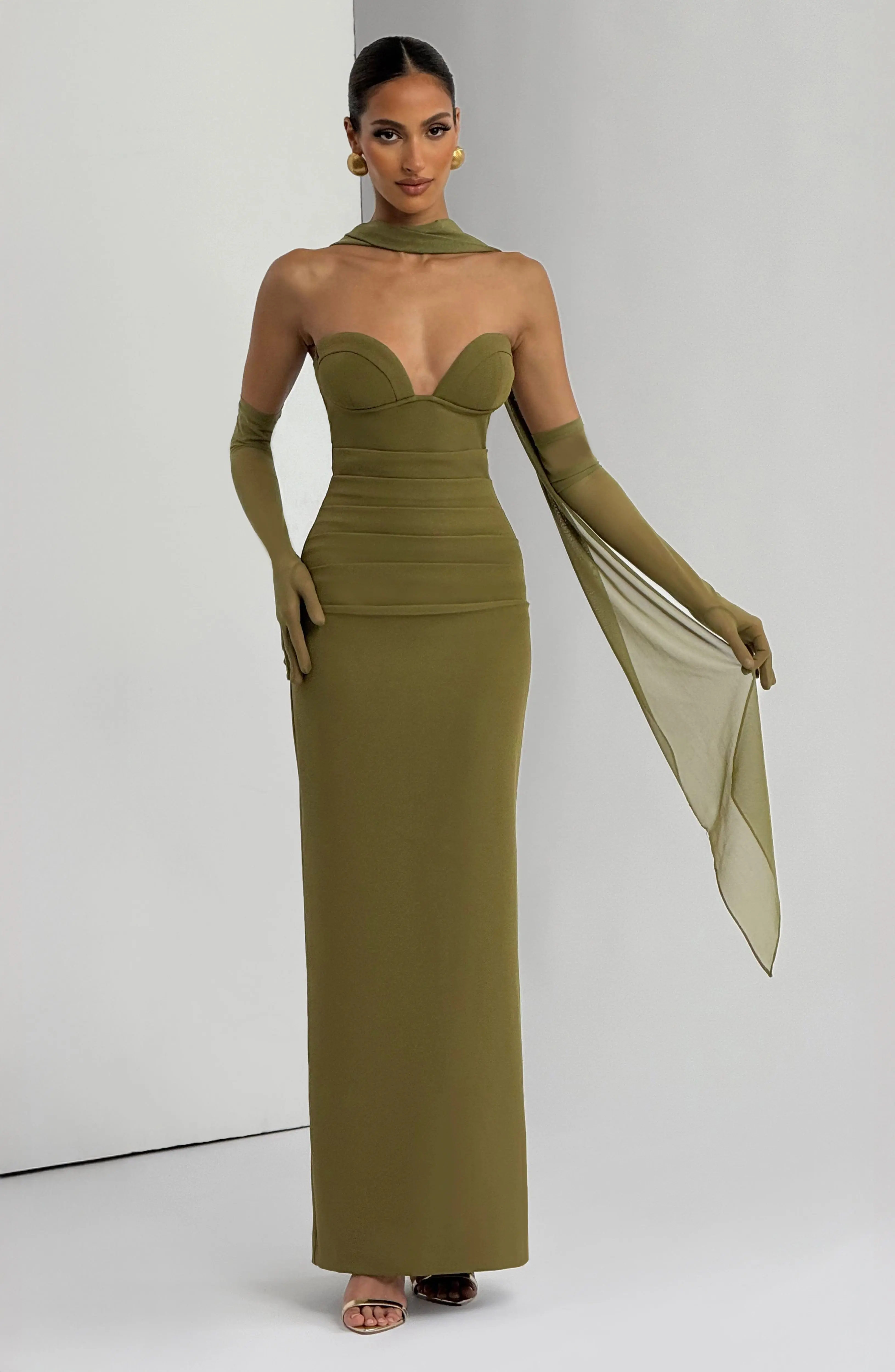 Lindsey Maxi Dress - Deep Olive - Image 7
