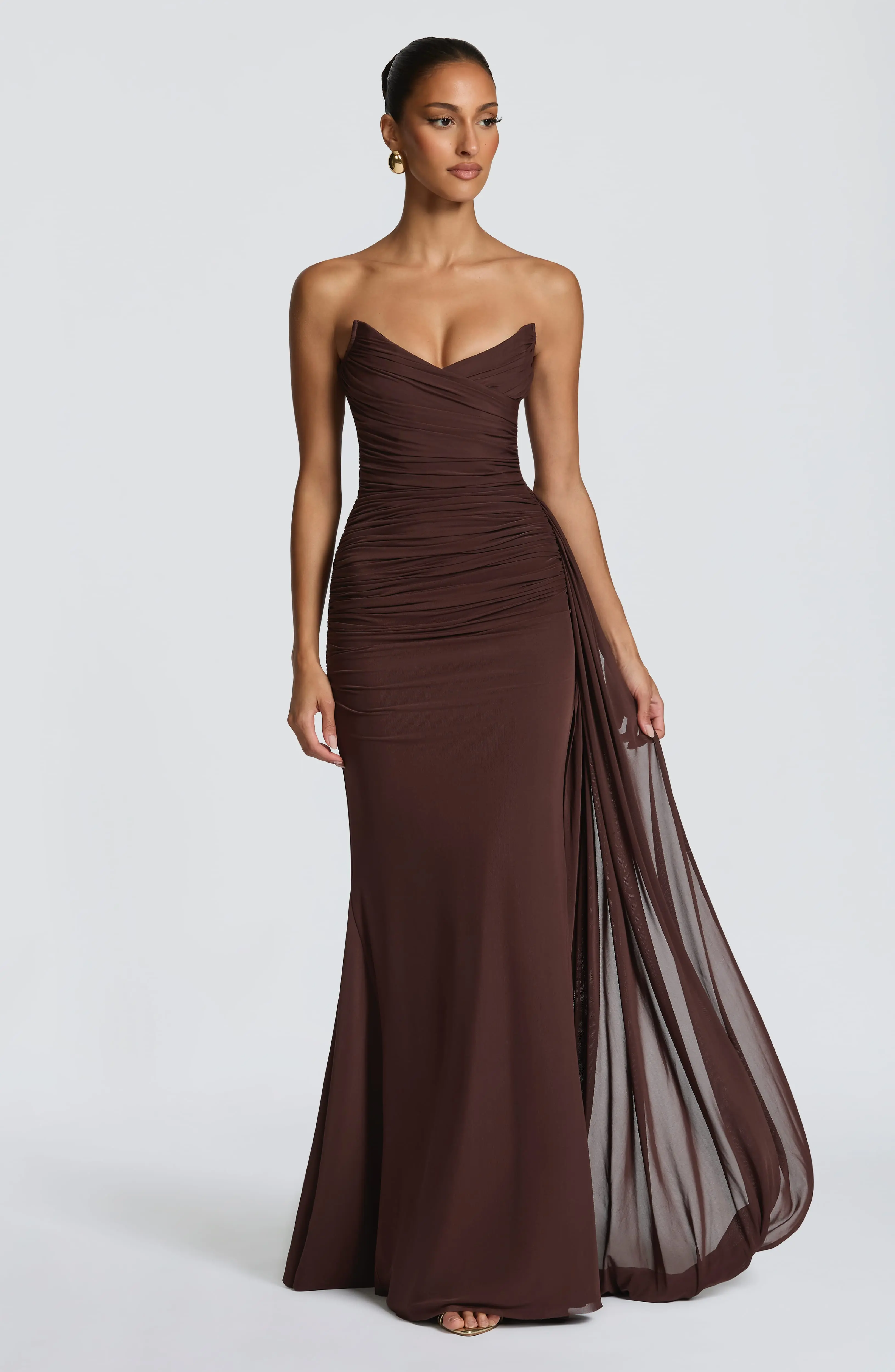 Ashika Maxi Dress - Plum Brown - Image 2