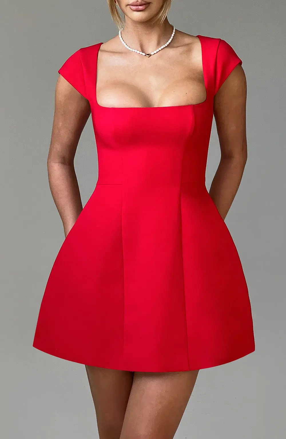 Lena Mini Dress - Red - Image 9