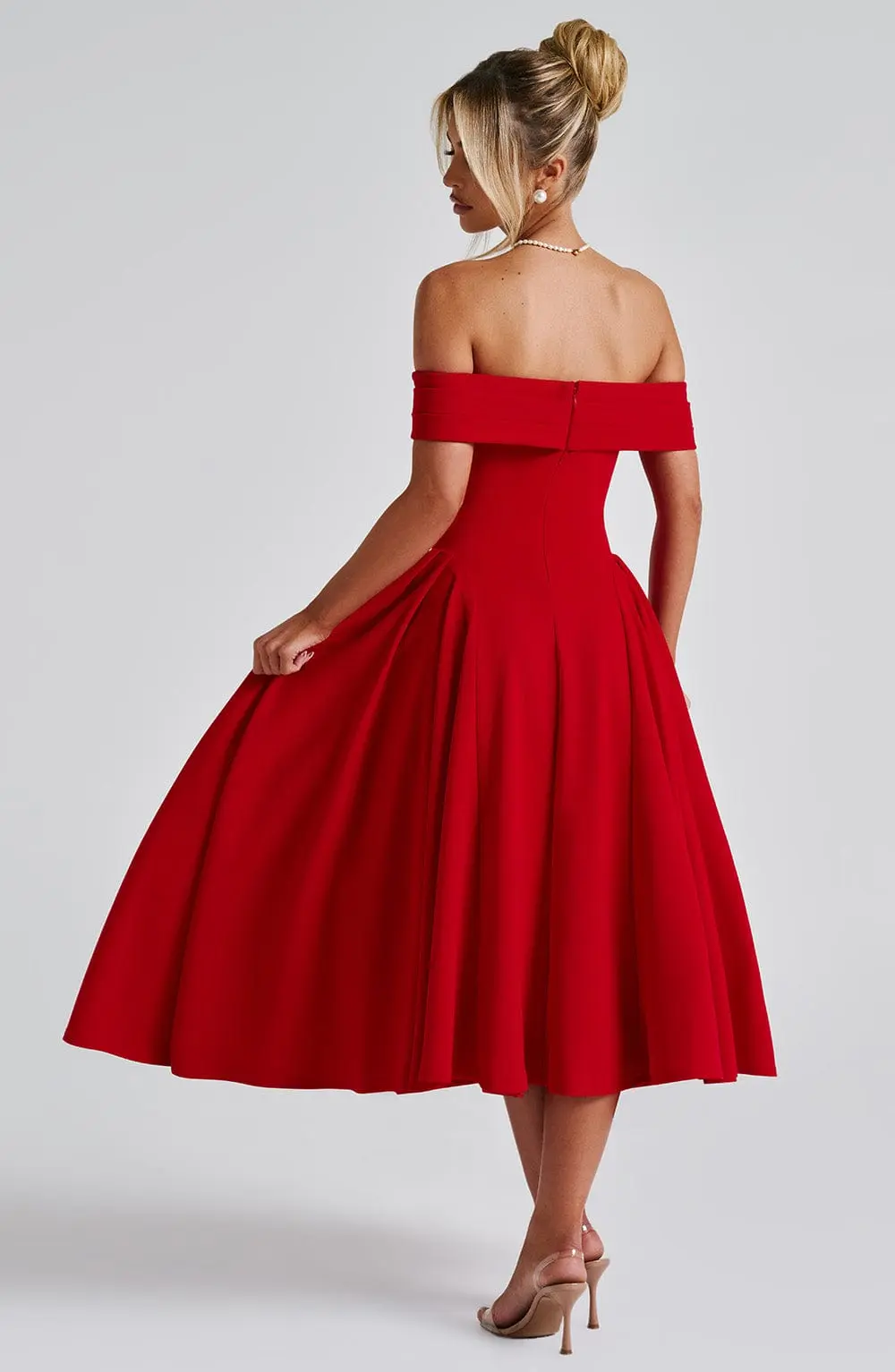 Miranda Midi Dress - Red - Image 2