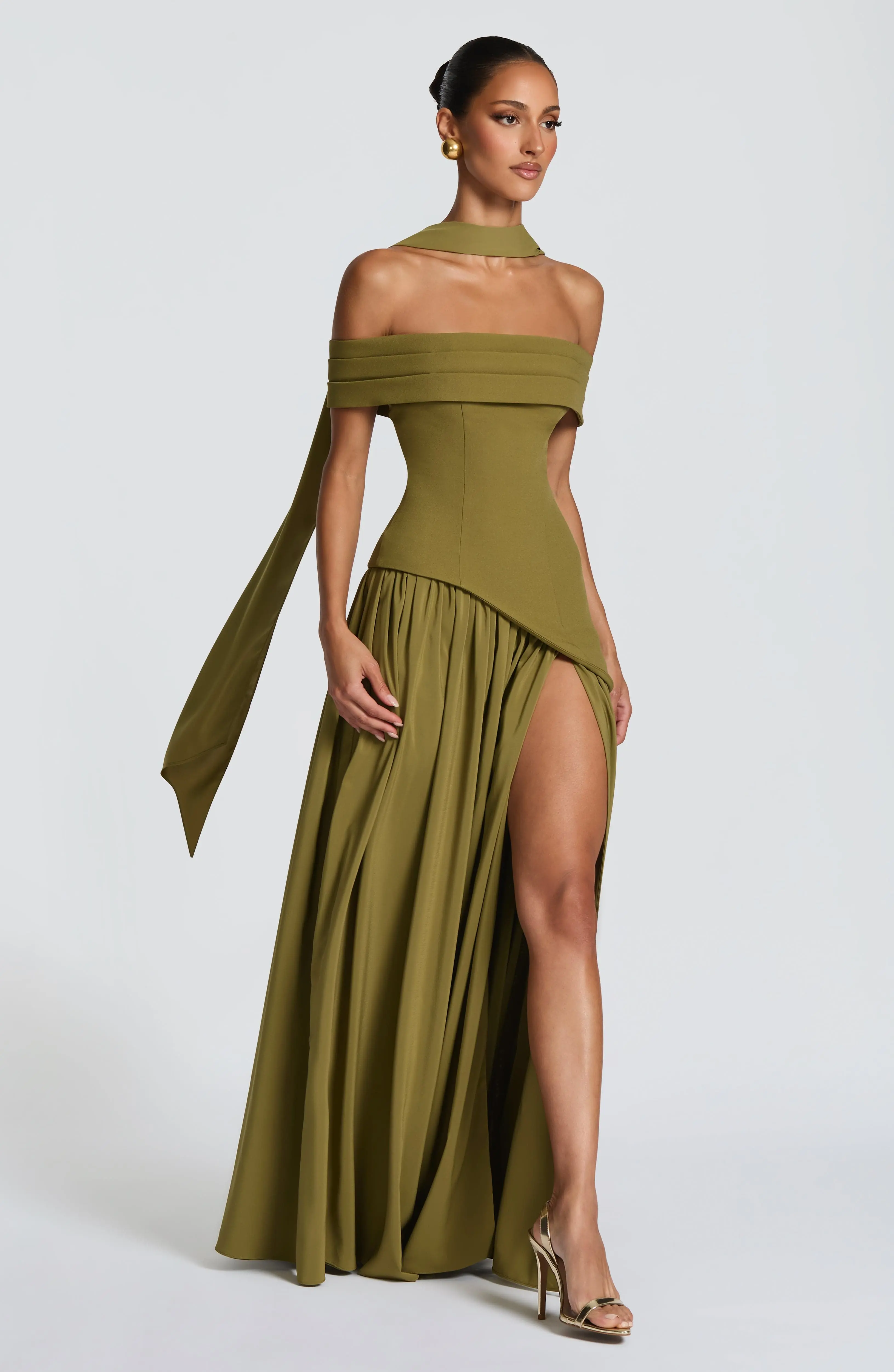 Delilah Maxi Dress - Deep Olive - Image 2