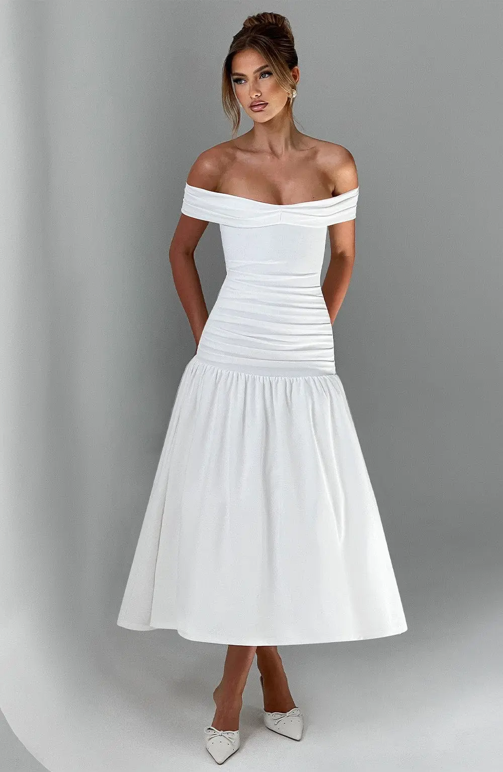 Wilhelmina Midaxi Dress - Ivory - Image 8