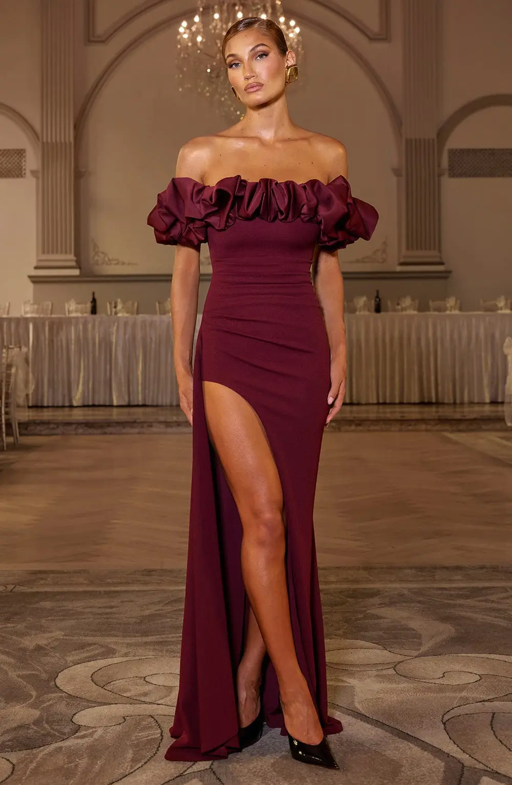 Elsie Maxi Dress - Cherry Lacquer - Image 2