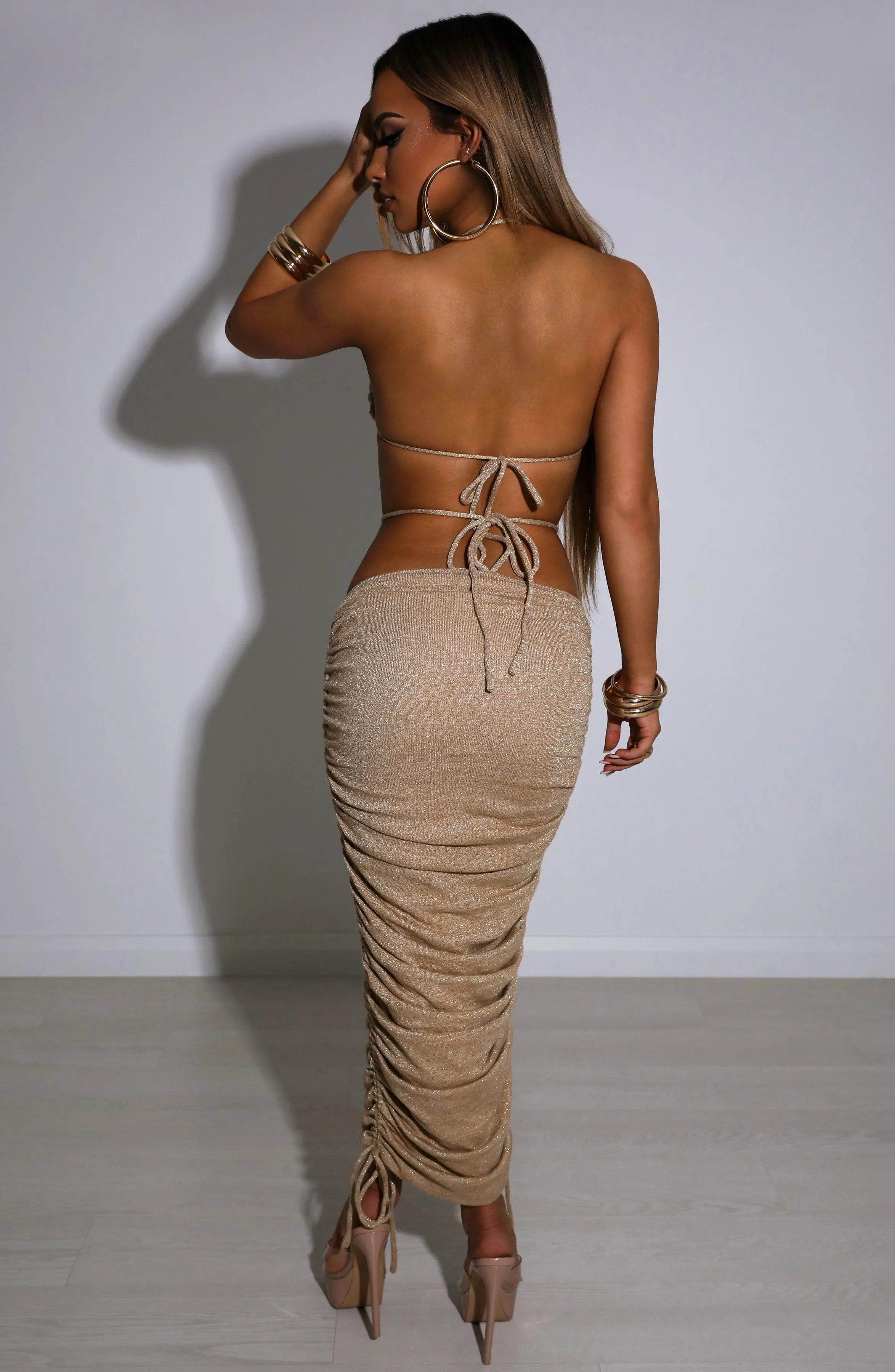 Valencia Maxi Skirt - Gold Sparkle - Image 2