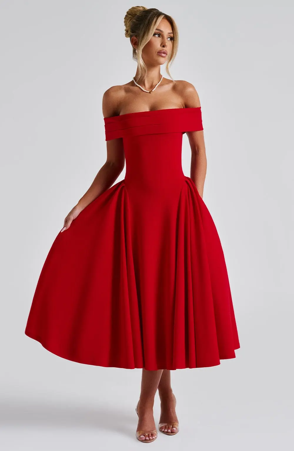 Miranda Midi Dress - Red - Image 6