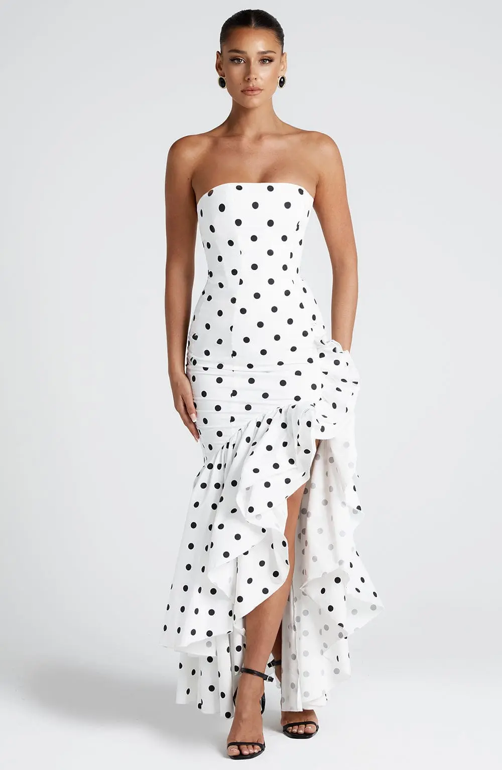 Angelina Maxi Dress - Black Polka Dot Print - Image 5