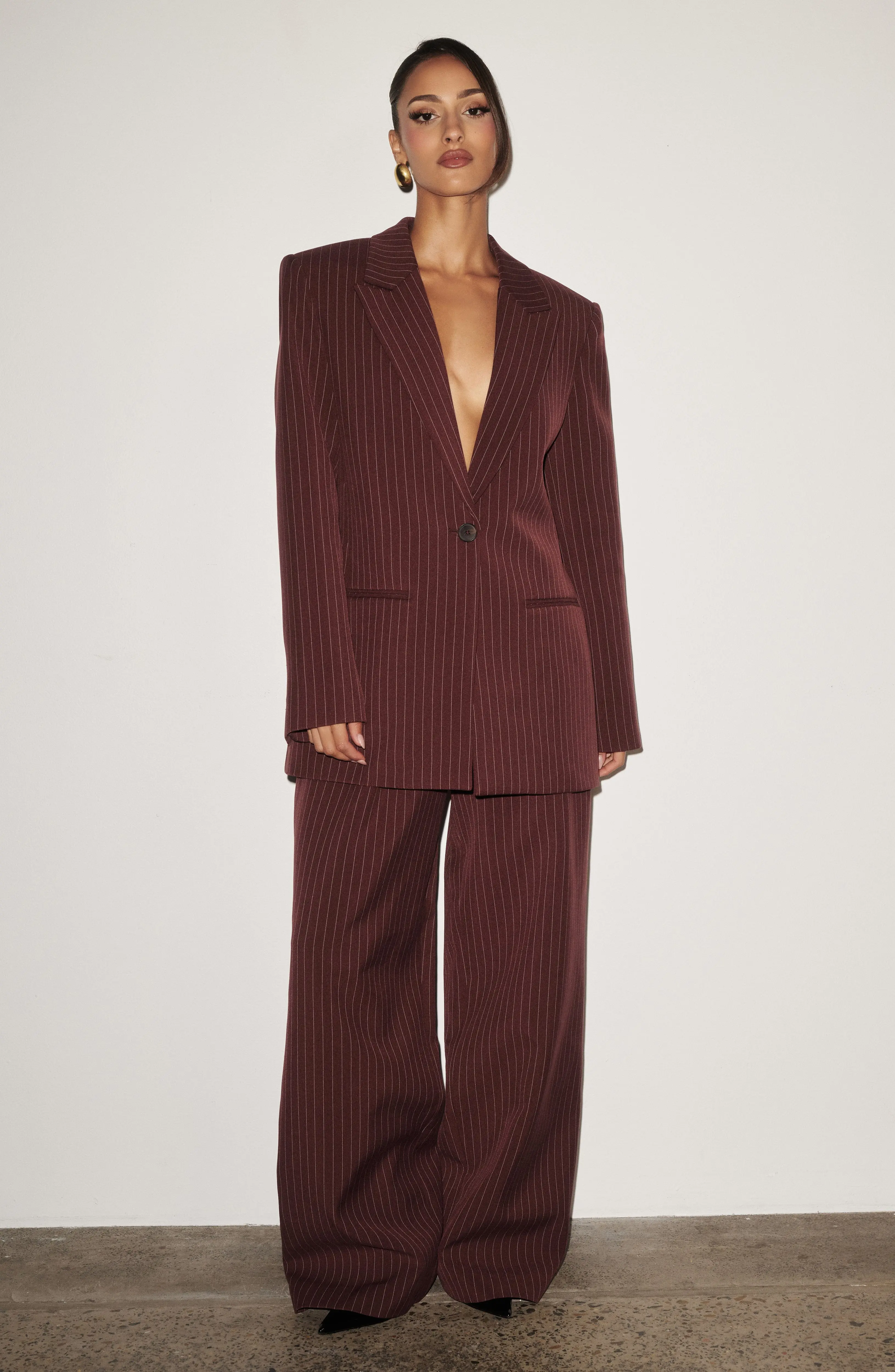 Kirsty Pants - Burgundy Pinstripe - Image 7